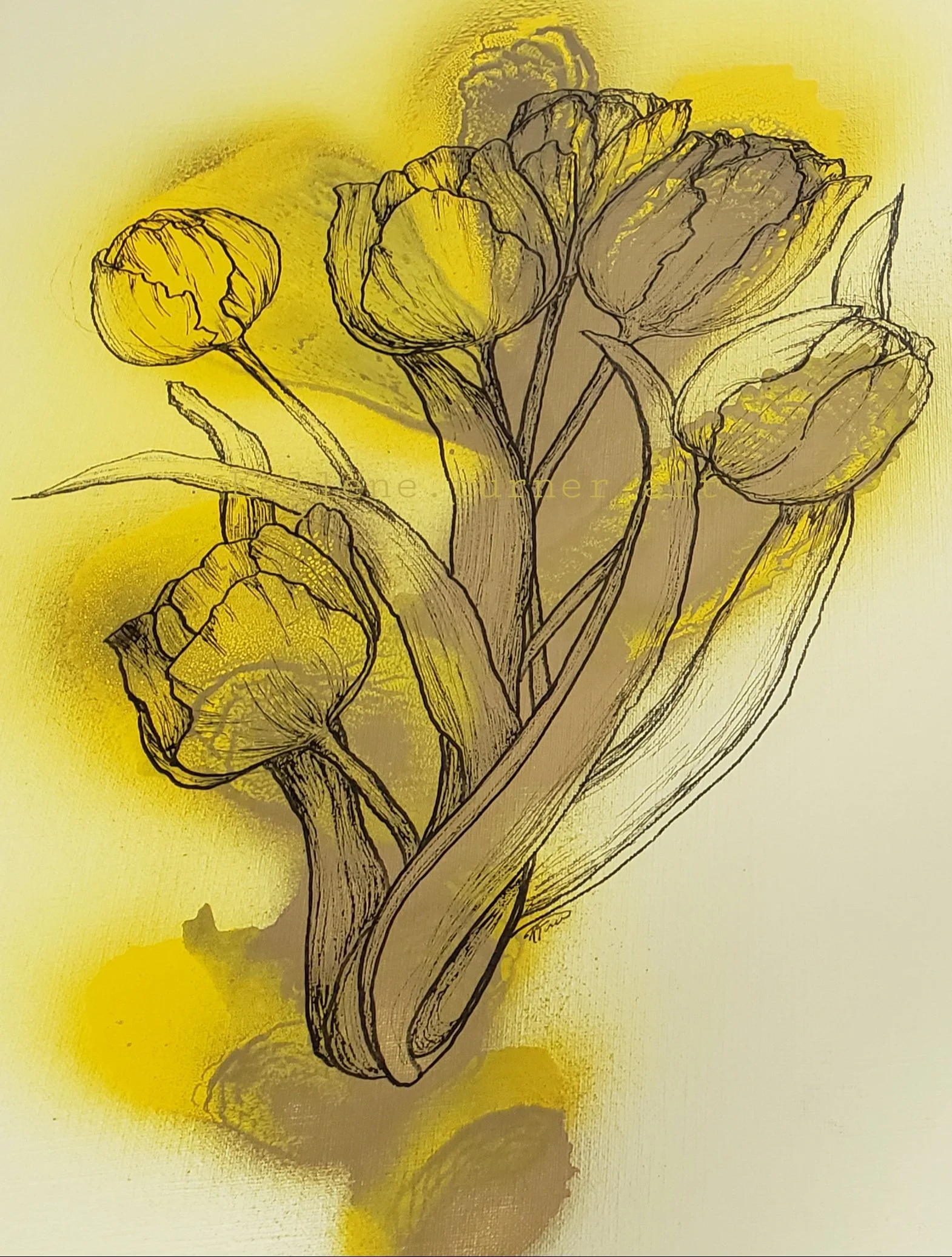Spray Paint Florals "Tulips" SOLD