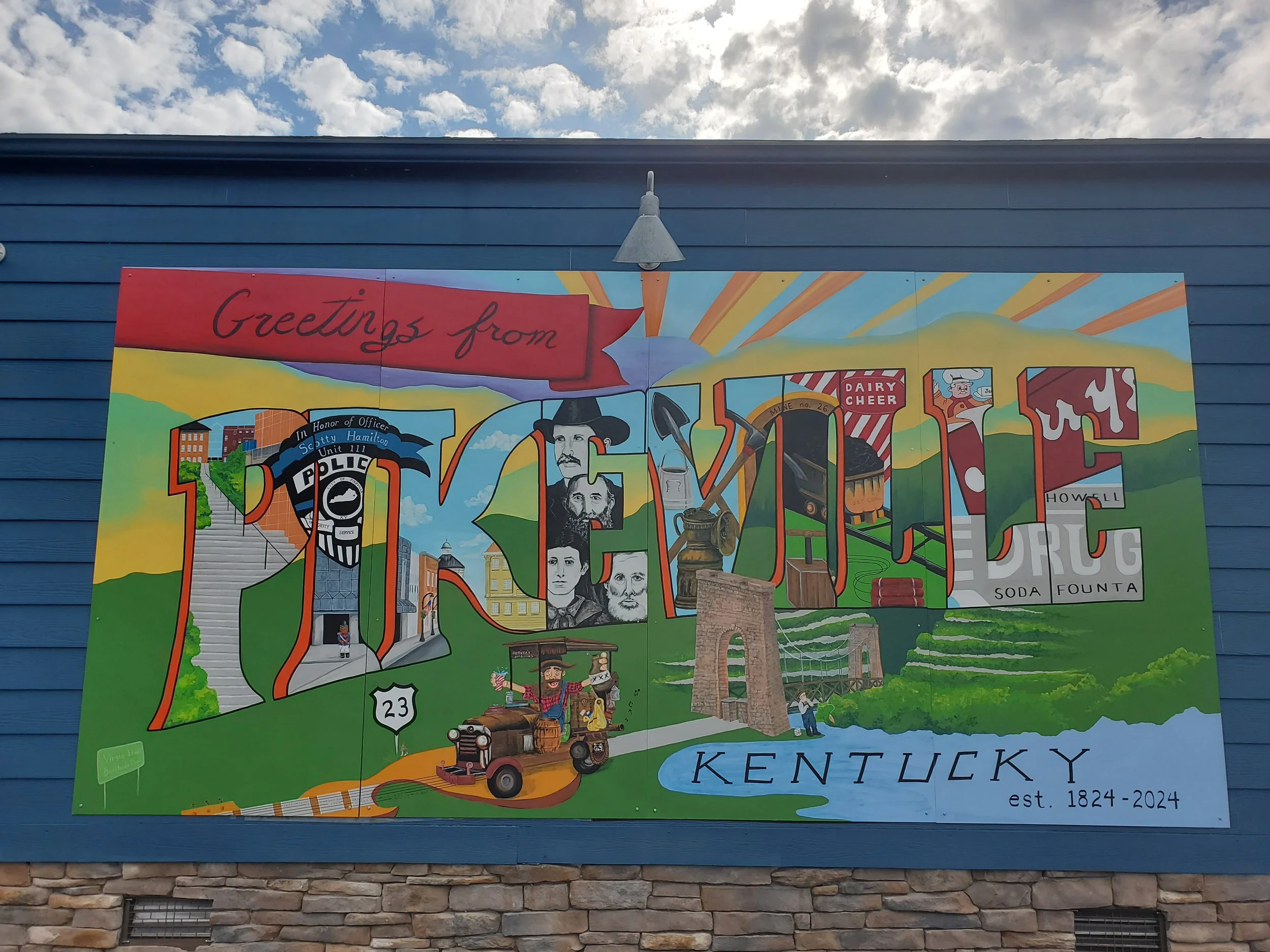 Pikeville Greeting Card Mural, 2024, Pikeville Drug, KY