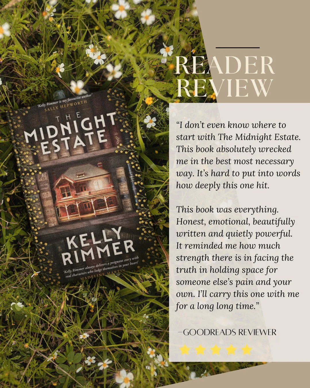 Every time a reader shares a review like this, I&rsquo;m reminded why I write. 💛

Hearing that THE MIDNIGHT ESTATE has touched someone so deeply&mdash;enough to stay with them long after the last page&mdash;is the greatest gift I could hope for as a