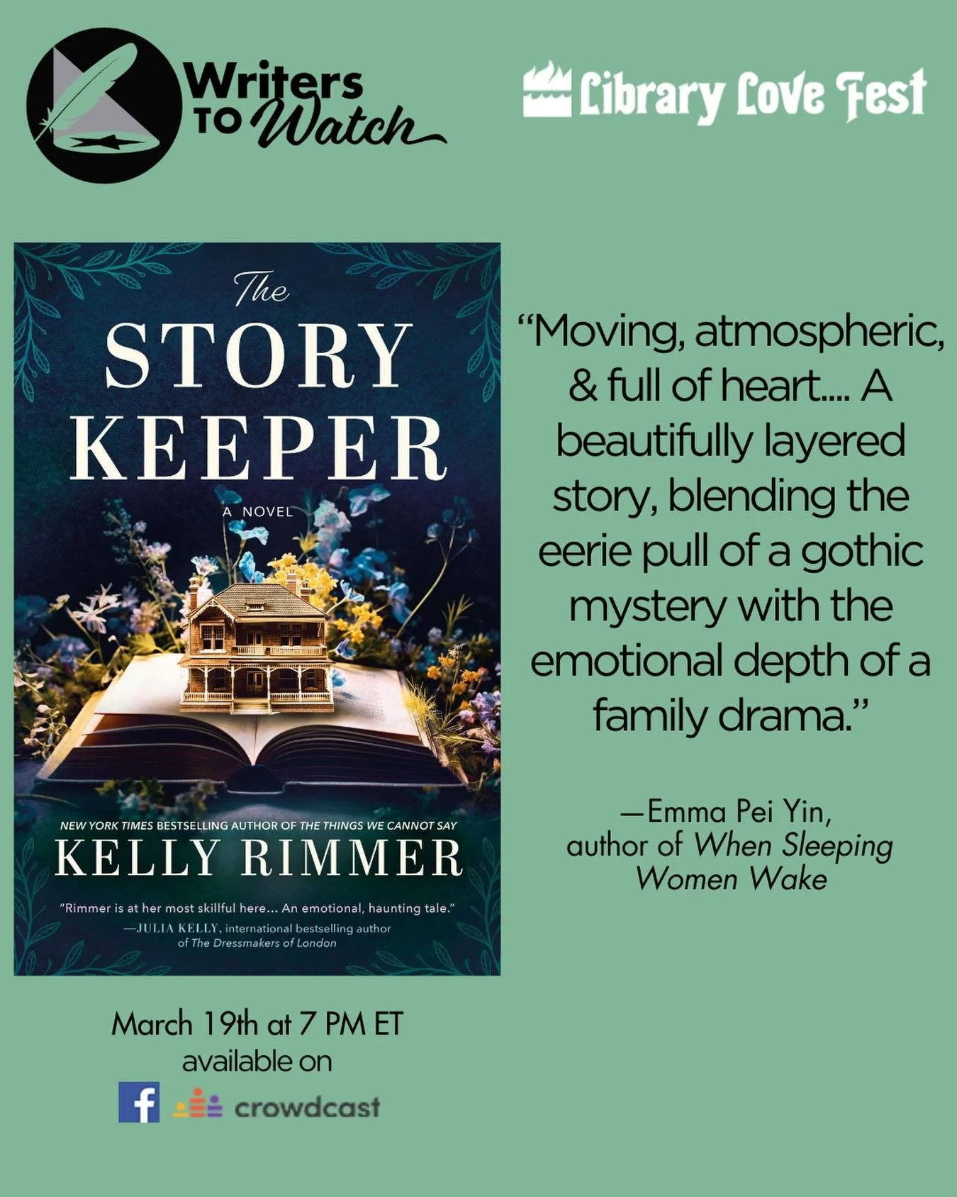 At 7 PM ET March 19th (that&rsquo;s 10am Friday 20th in eastern Aus!) I&rsquo;ll be zooming into a @harperlibrary Library Love Fest event, joining three amazing authors to talk upcoming releases with the HarperCollins Libraries team. 

Natalie Sue/YO