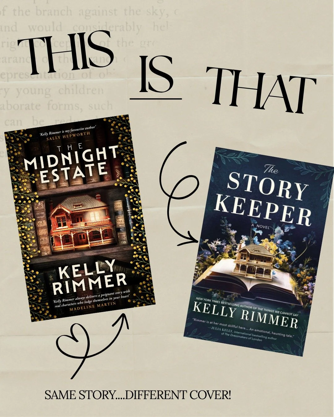 Okay&hellip; I feel like I&rsquo;ve been shouting this from the rooftops, but let&rsquo;s do a quick, friendly recap! 📣😄

THE MIDNIGHT ESTATE and THE STORY KEEPER are the same beautiful story. 💛

Different title, different cover&hellip; same Fiona
