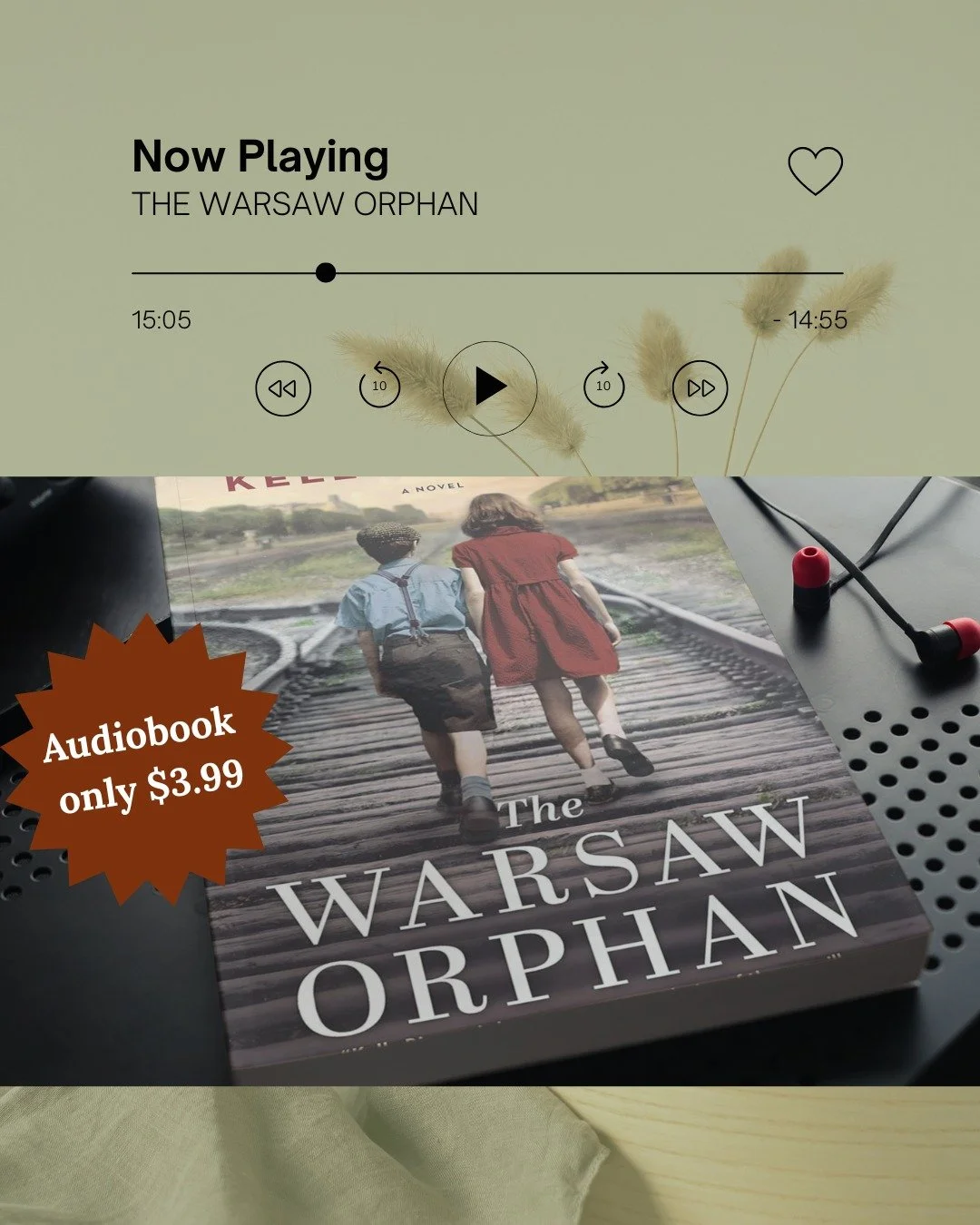 If The Warsaw Orphan has been sitting on your audiobook wish list, this is your sign...

For today only, the audiobook is available on Chirp by BookBub for just $3.99! 💛

This story is one of the most emotional books I've ever written....a tale of c