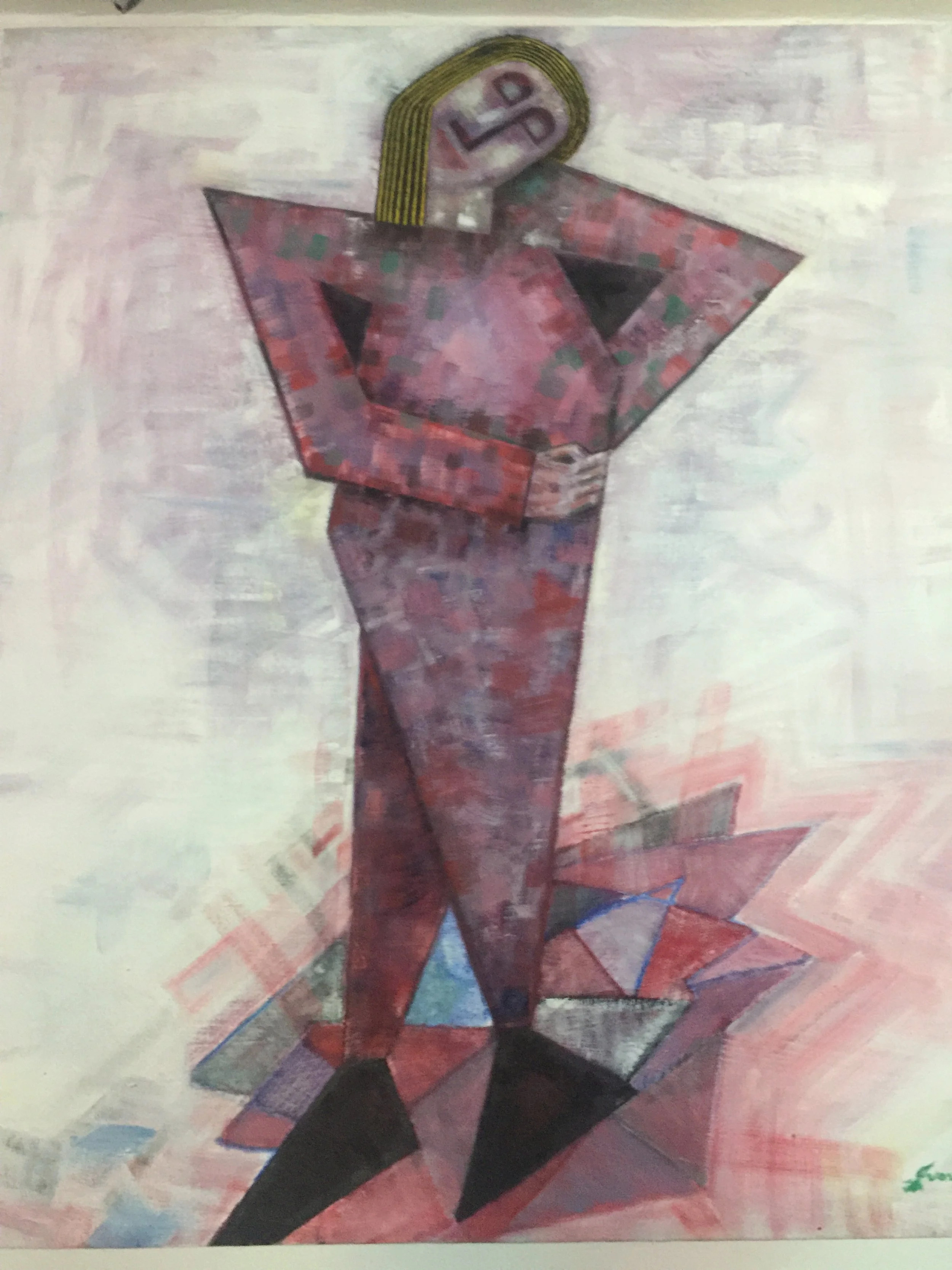 The entertainers. Woman. One of set. Oil on canvas. USD.325. GBP. 275.