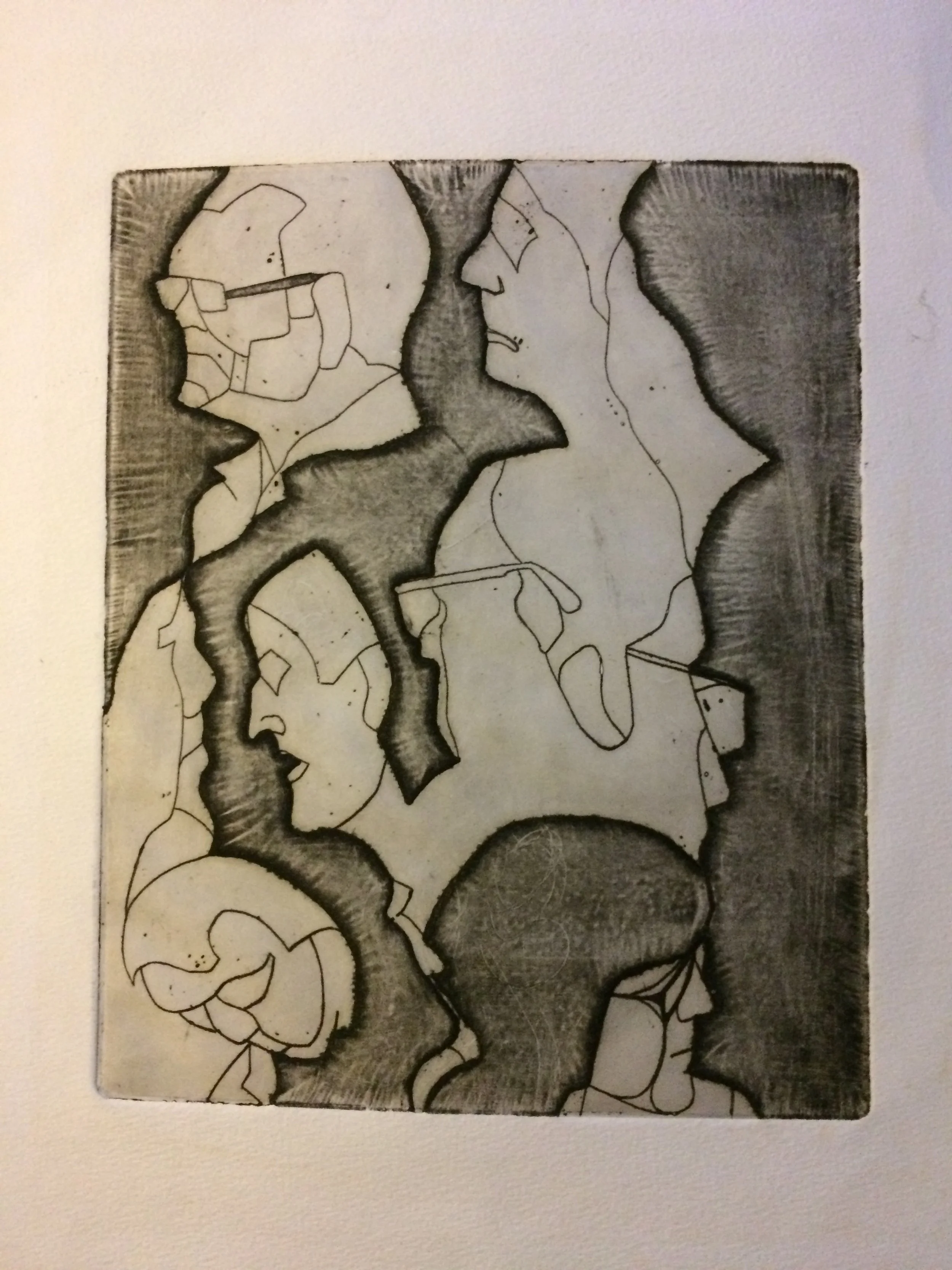Faces on paper. 15 by 20 cms. USD. 50. GBP.35.
