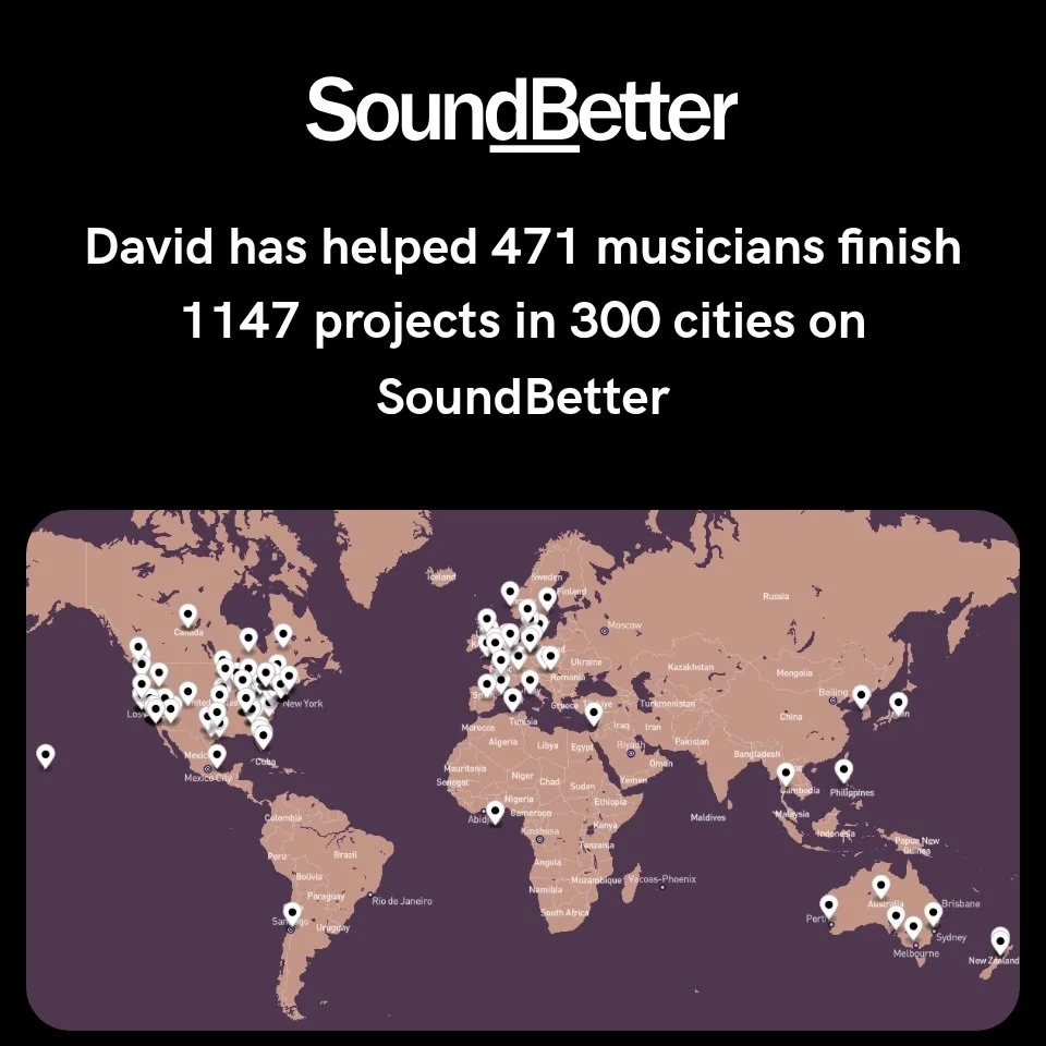 The &ldquo;city&rdquo; counter in my Soundbetter stats just rolled over 300.  That is absolutely crazy!  Because of online platforms like Soundbetter I&rsquo;ve been able to help so many artists finish their projects, reach new fans with awesome new 