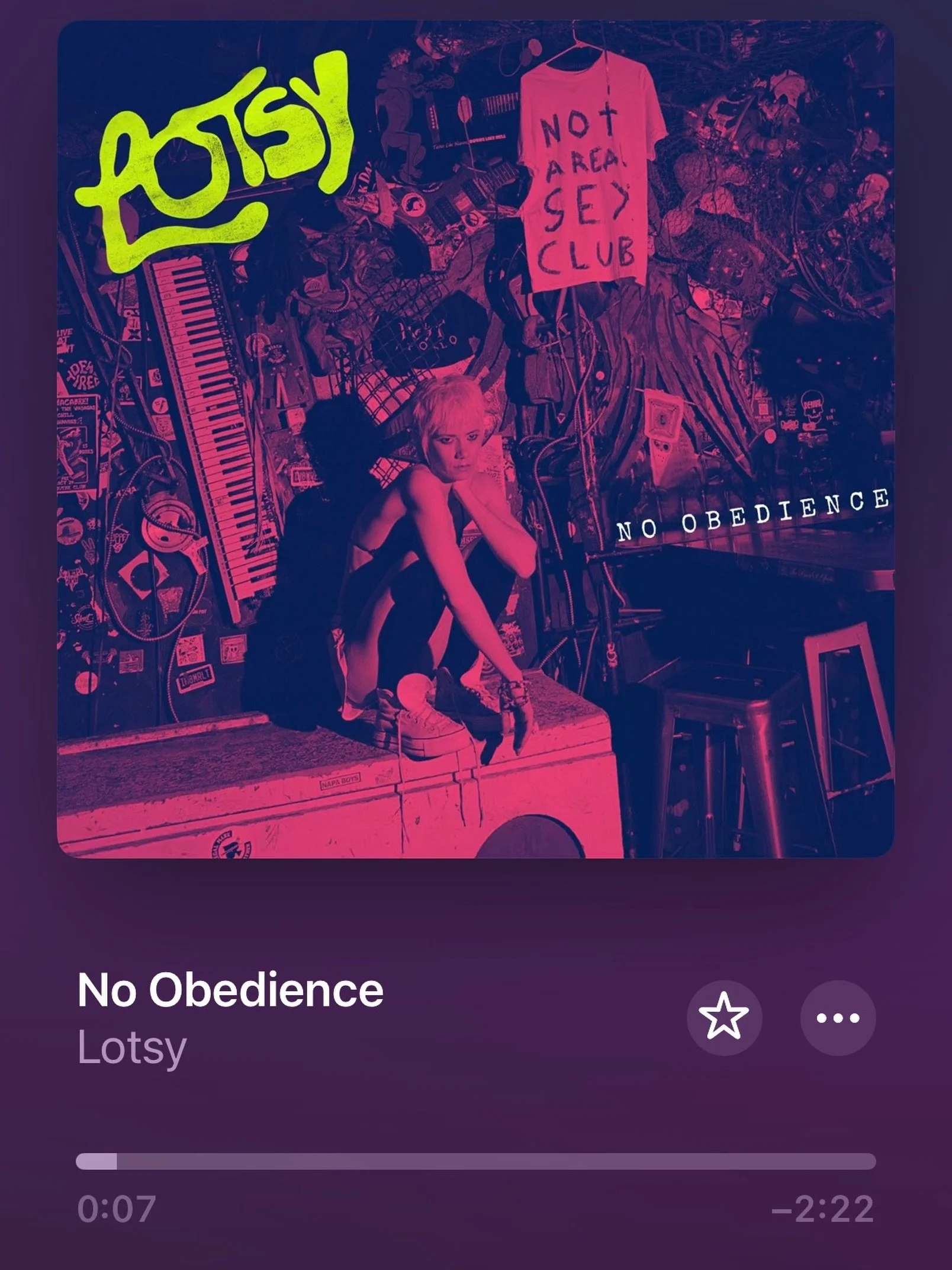 Huuuuuuuge release day congrats to @lotsyland 

Go check out No Obedience. Produced and mixed by yours truly.

This song is a giant statement of who she is as a person.  And I&rsquo;m so glad she let me help shape this absolute anthem into her vision