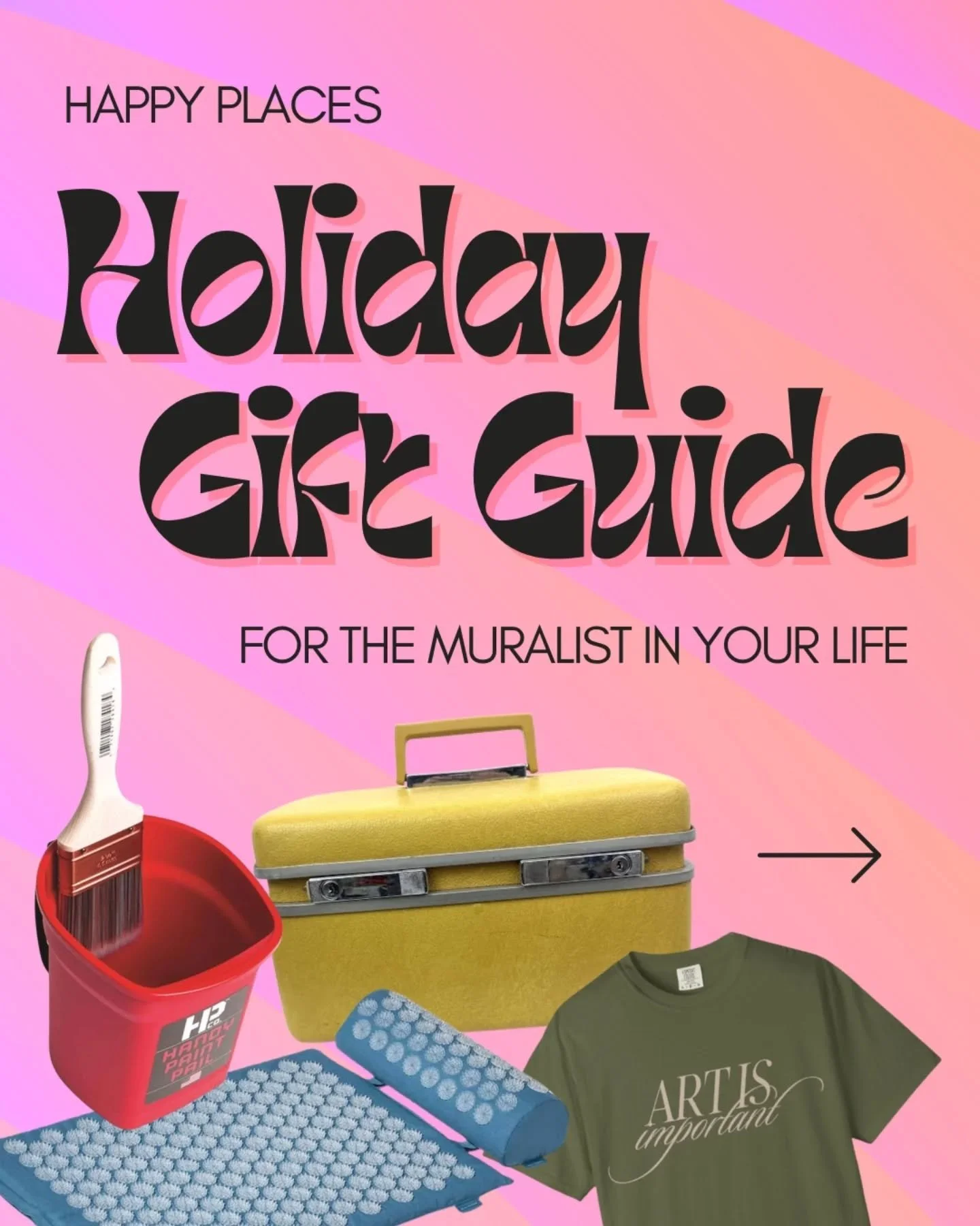 Guaranteed to make your muralist loved one holly jolly 🎁 in the spirit of being mindful of consumerism, I made this list thoughtfully to encourage sustainability and secondhand shopping &mdash; Etsy, Facebook marketplace (FBMP), and small local busi