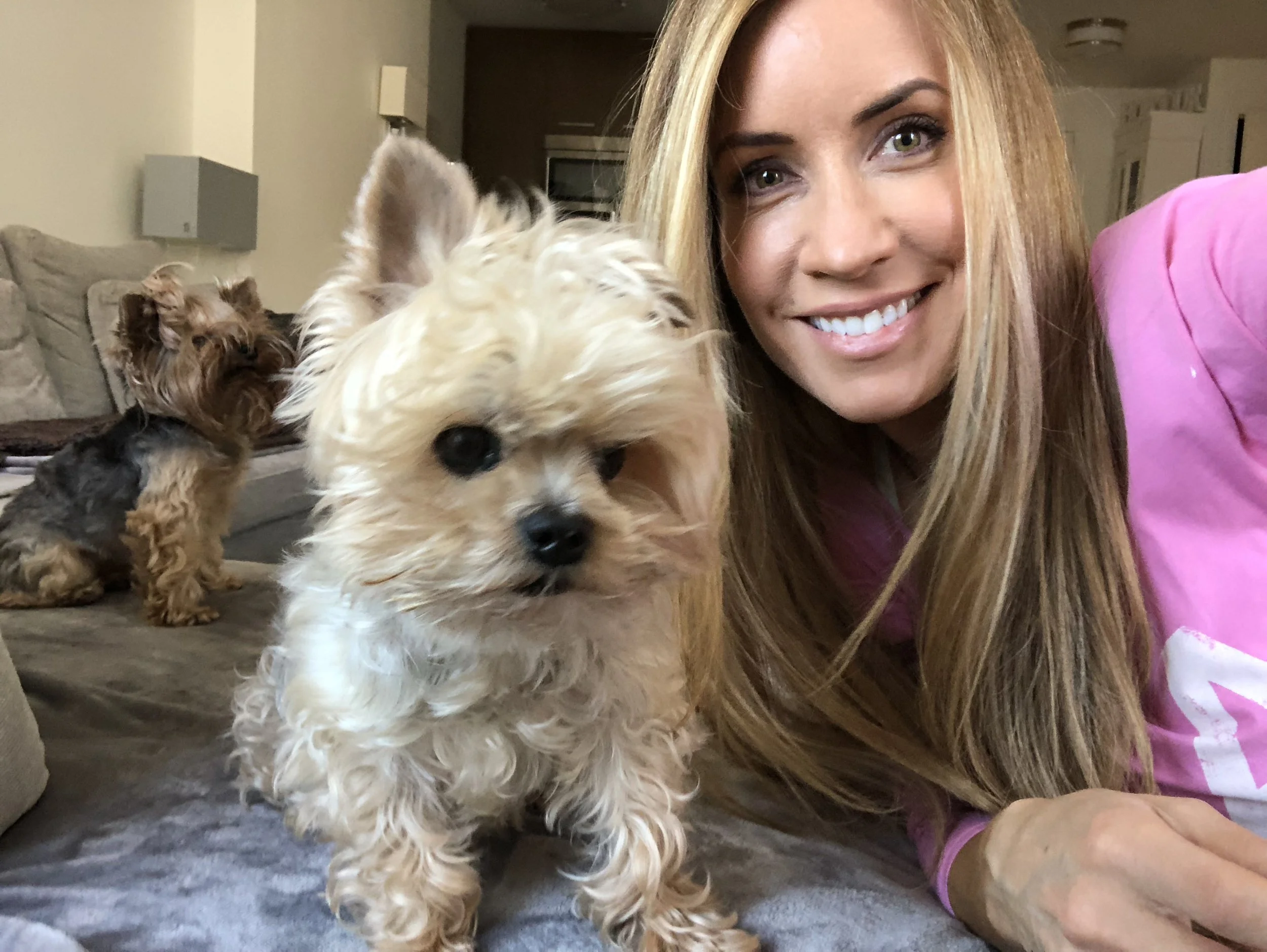 Megan Graham with her Yorkshire Terrier Teddy