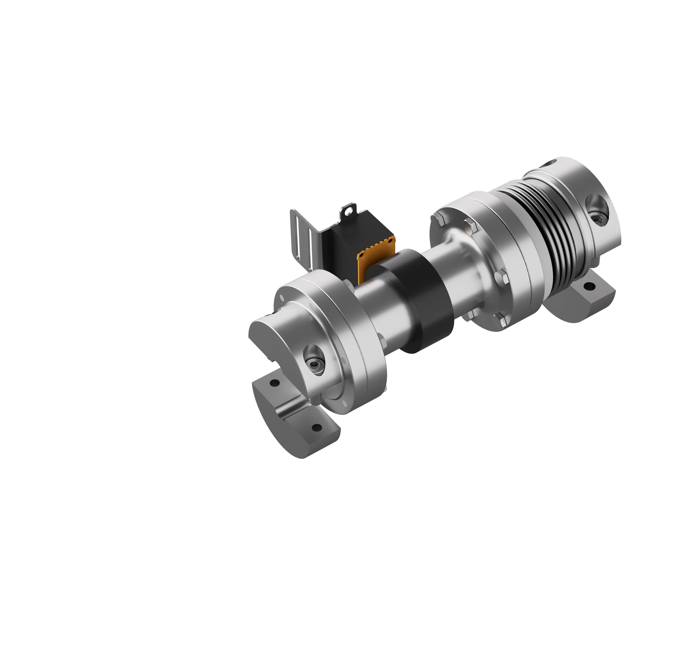 R+W iPK with bellows coupling – split hubs shown for installation