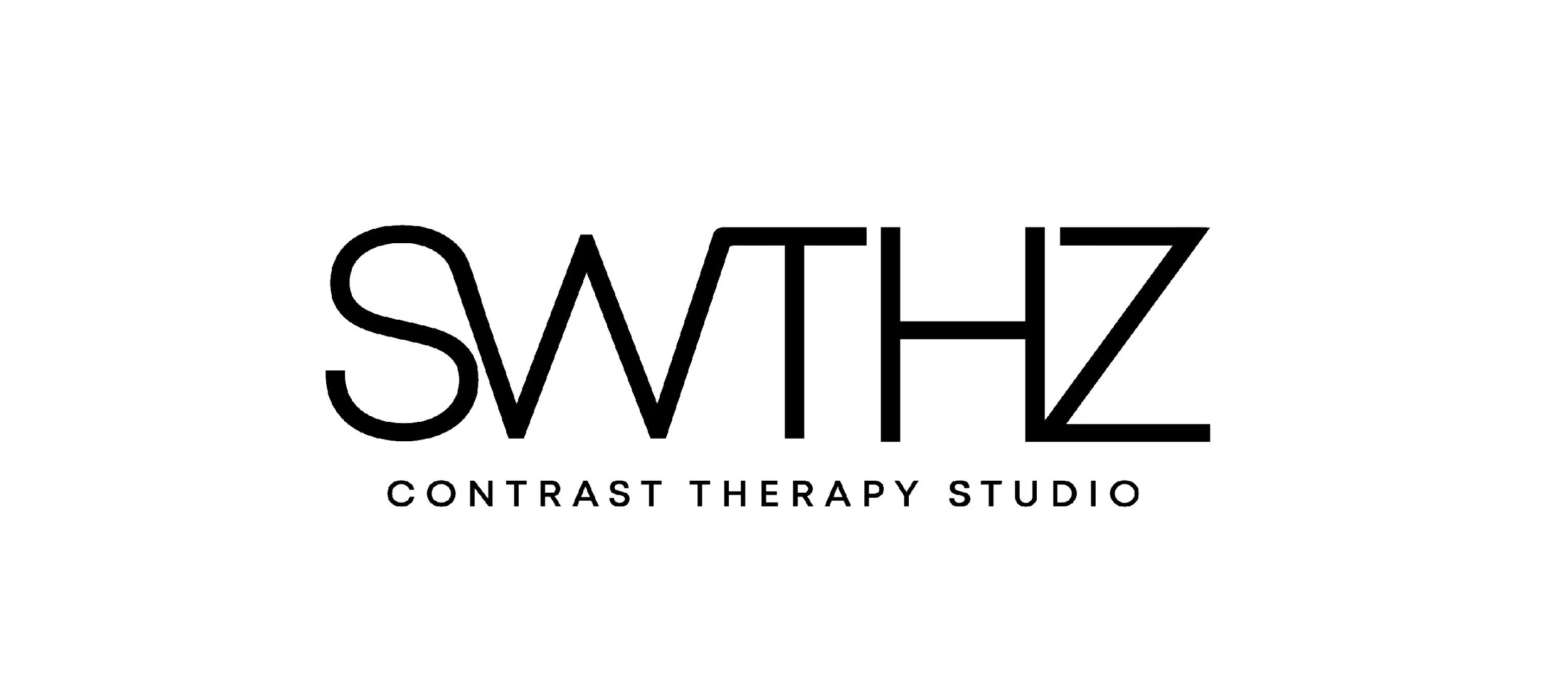 Logo for SWHZ Contrast Therapy Studio with stylized black text on white background.