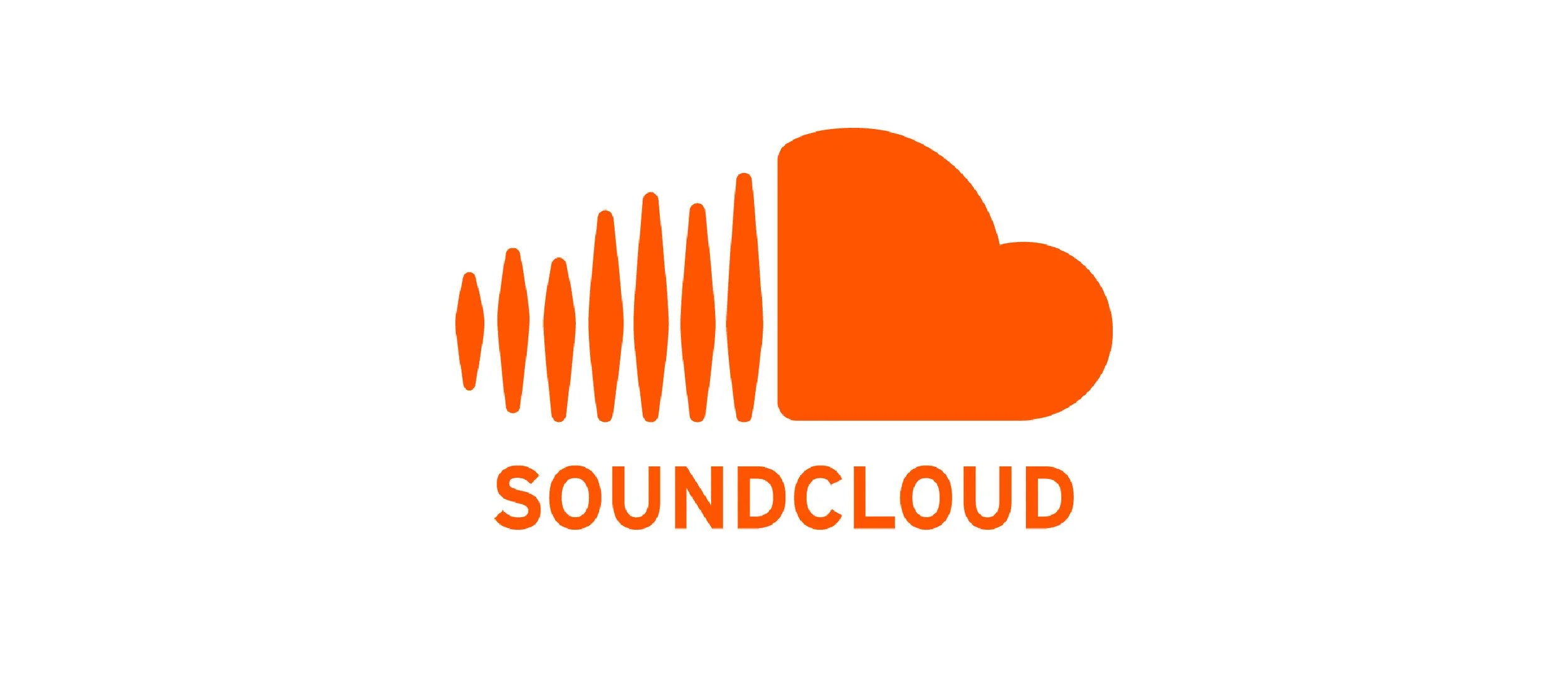 SoundCloud logo with orange cloud and sound wave design, and the word 'SOUNDCLOUD' underneath.