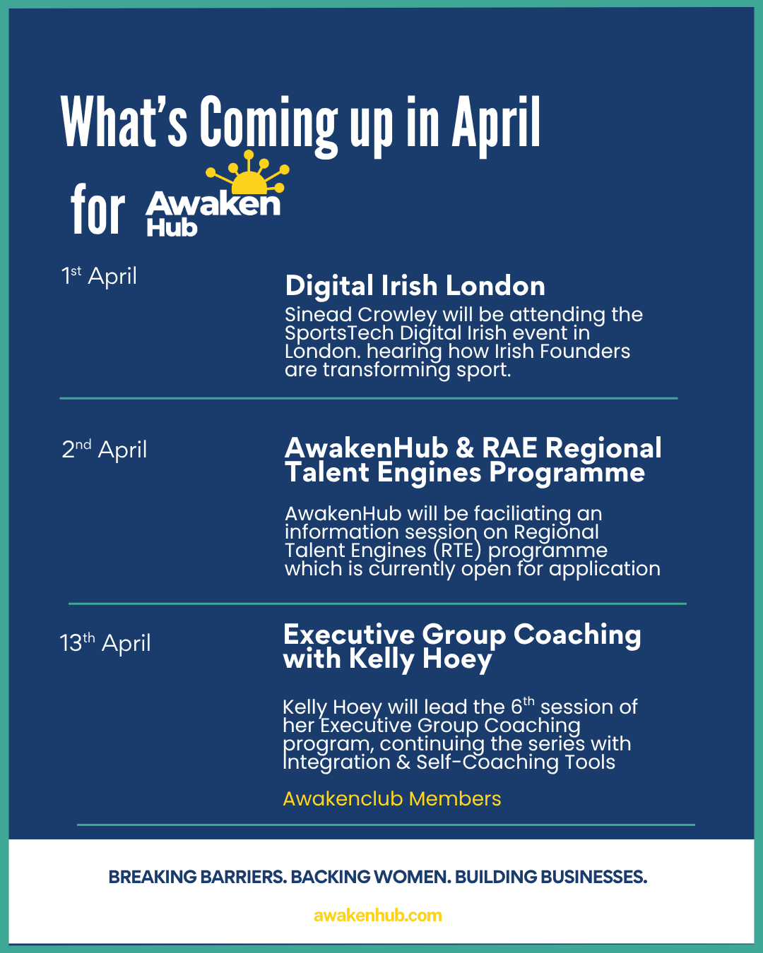 What’s Coming Up in April.