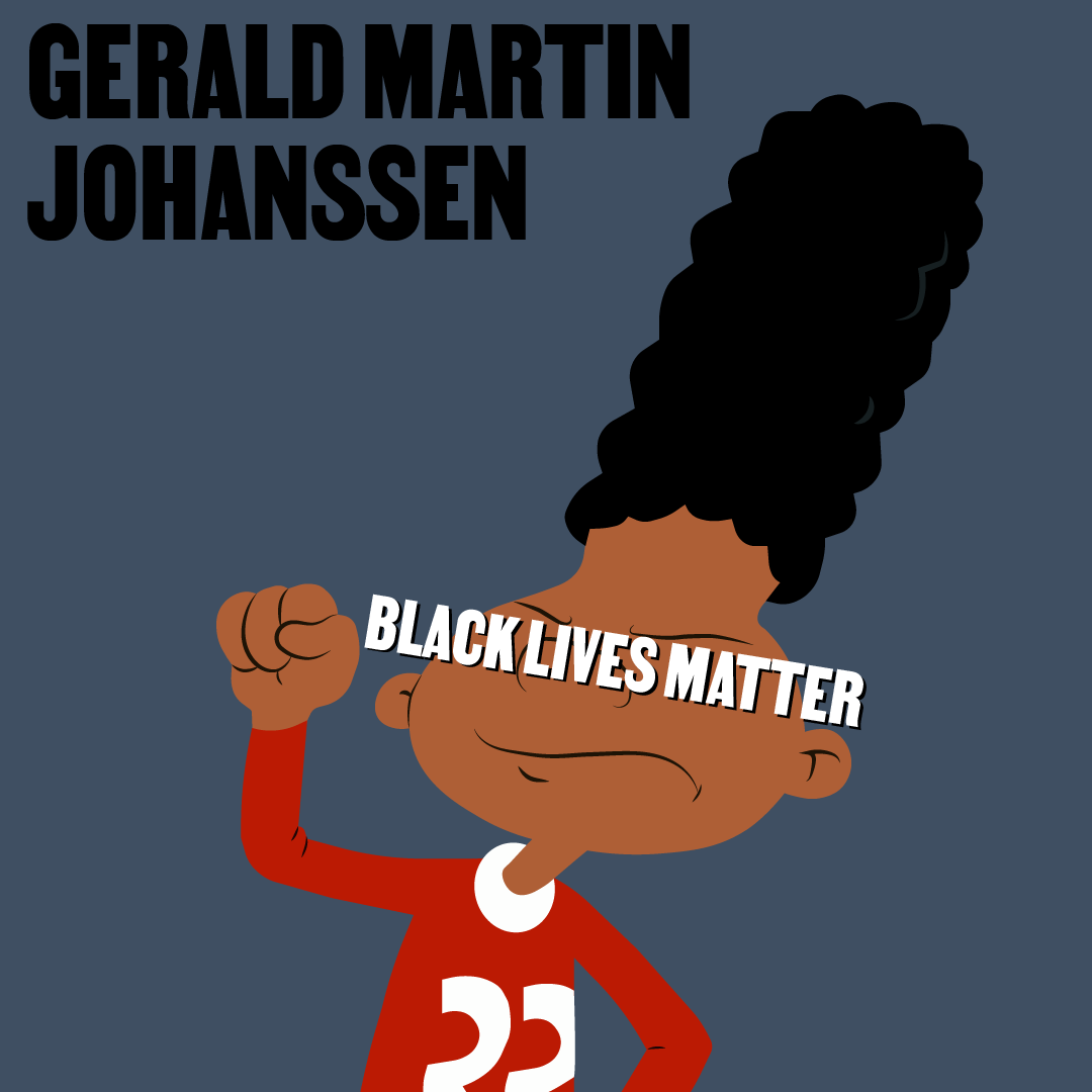 Gerald from Hey Arnold! Arnold’s best friend. He has an incredibly high, high-top fade accentuated by his unusual head shape. Hey Arnold! was a surprisingly diverse cartoon, especially for the 90s, with characters from various backgrounds. #blacklive