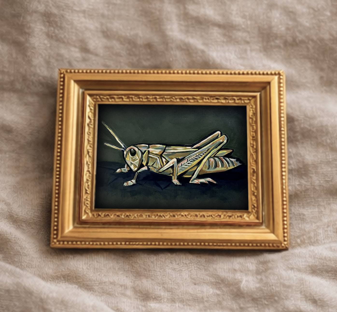 Mini Framed Art  | Lucky Grasshopper