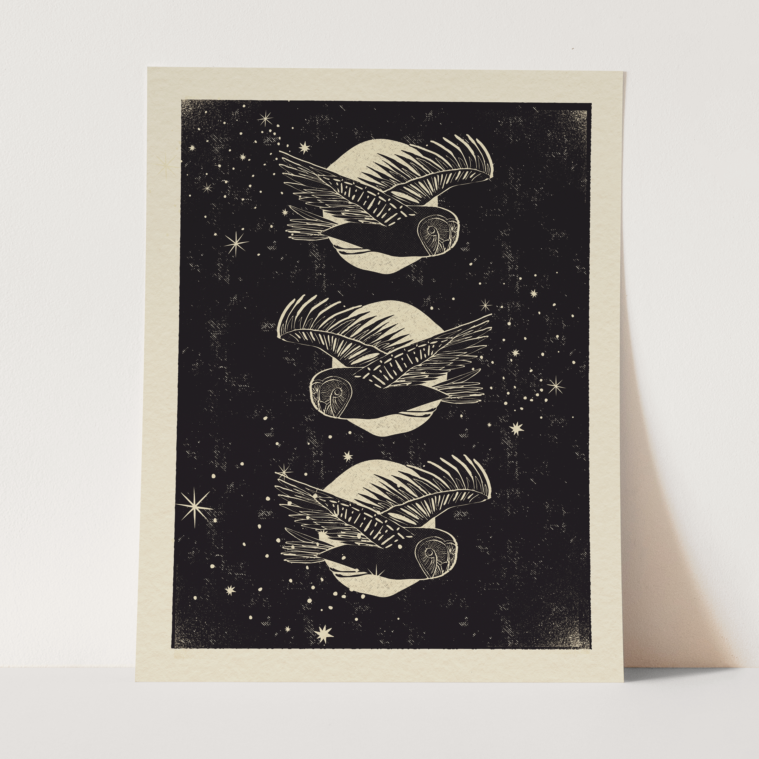 Three Owls - Black and White