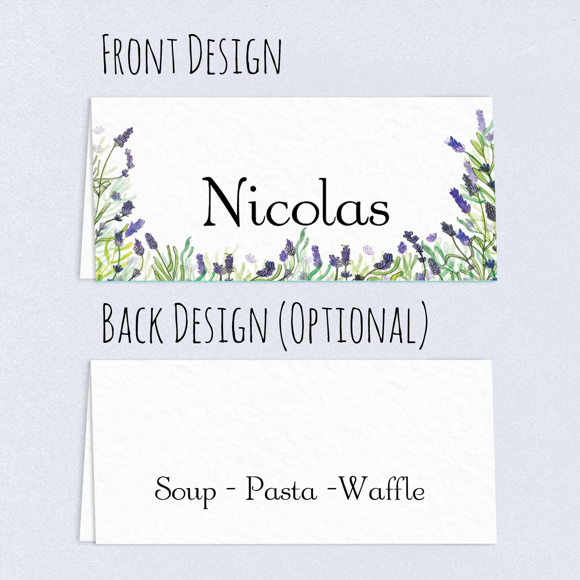 french_lavender_wedding_folded_place_card_with_meal_reminder.jpg