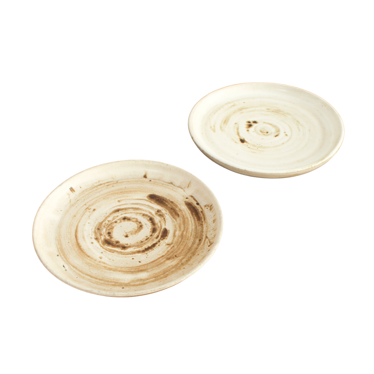 2er-Set getöpferte Teller klein