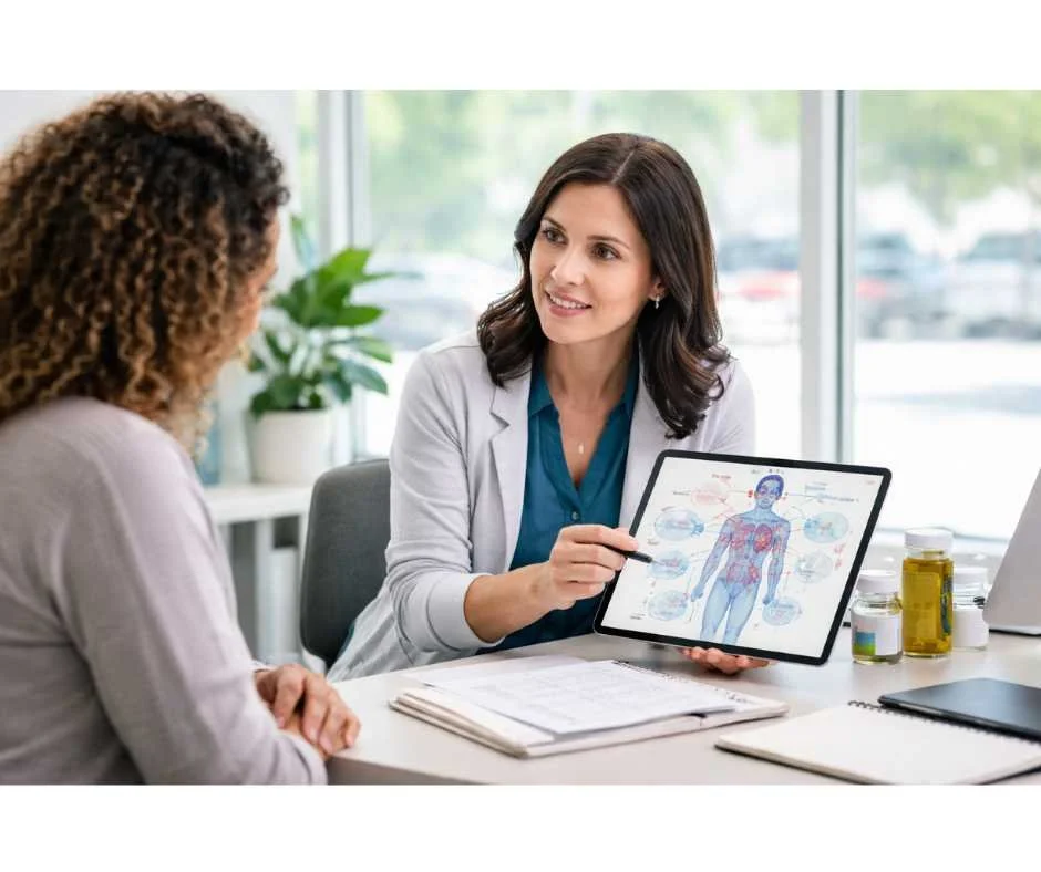 Functional medicine consultation focused on root-cause, systems-based evaluation