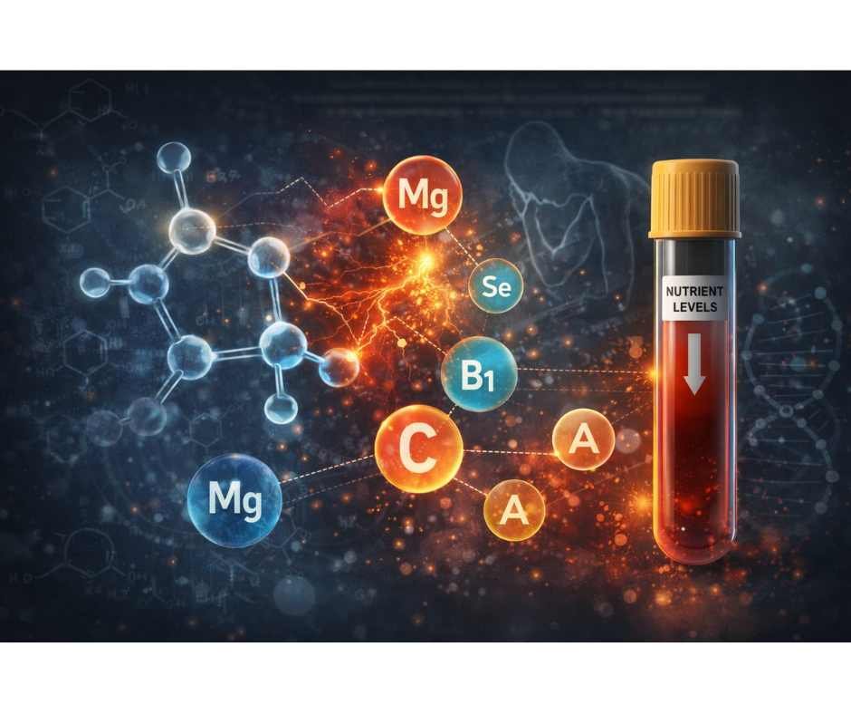 Alcohol-related nutrient depletion affecting metabolic and detoxification pathways