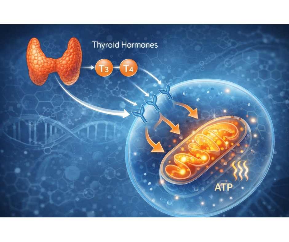 thyroid hormone signaling affecting cellular metabolism and energy production