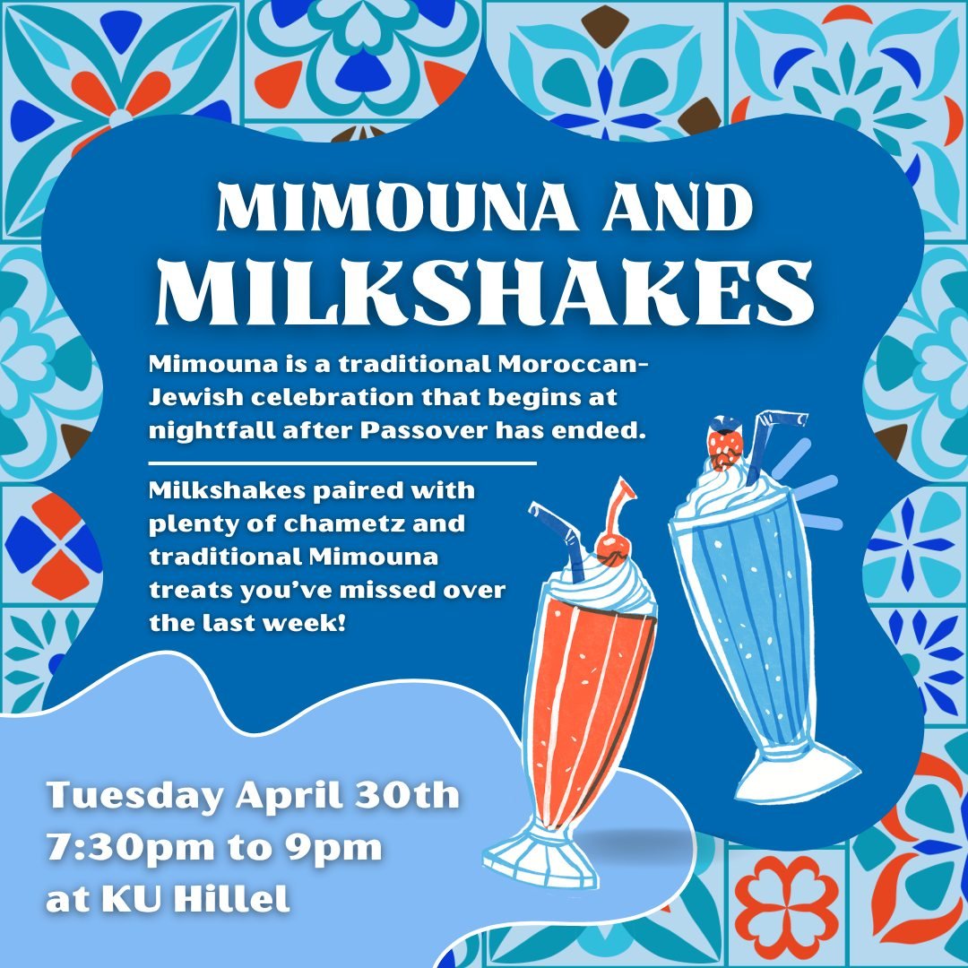 Here's to another year celebrating Passover together at Hillel! Join us for Mimouna tomorrow night to break Passover with plenty of chametz.