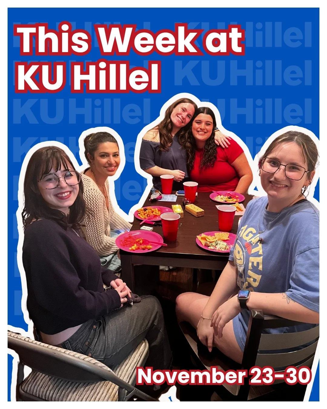Whether you're still in town or already went home for Thanksgiving, we are wishing you a very happy holiday! Still in town? Make sure to swing by KU Hillel Monday or Tuesday to say hello!