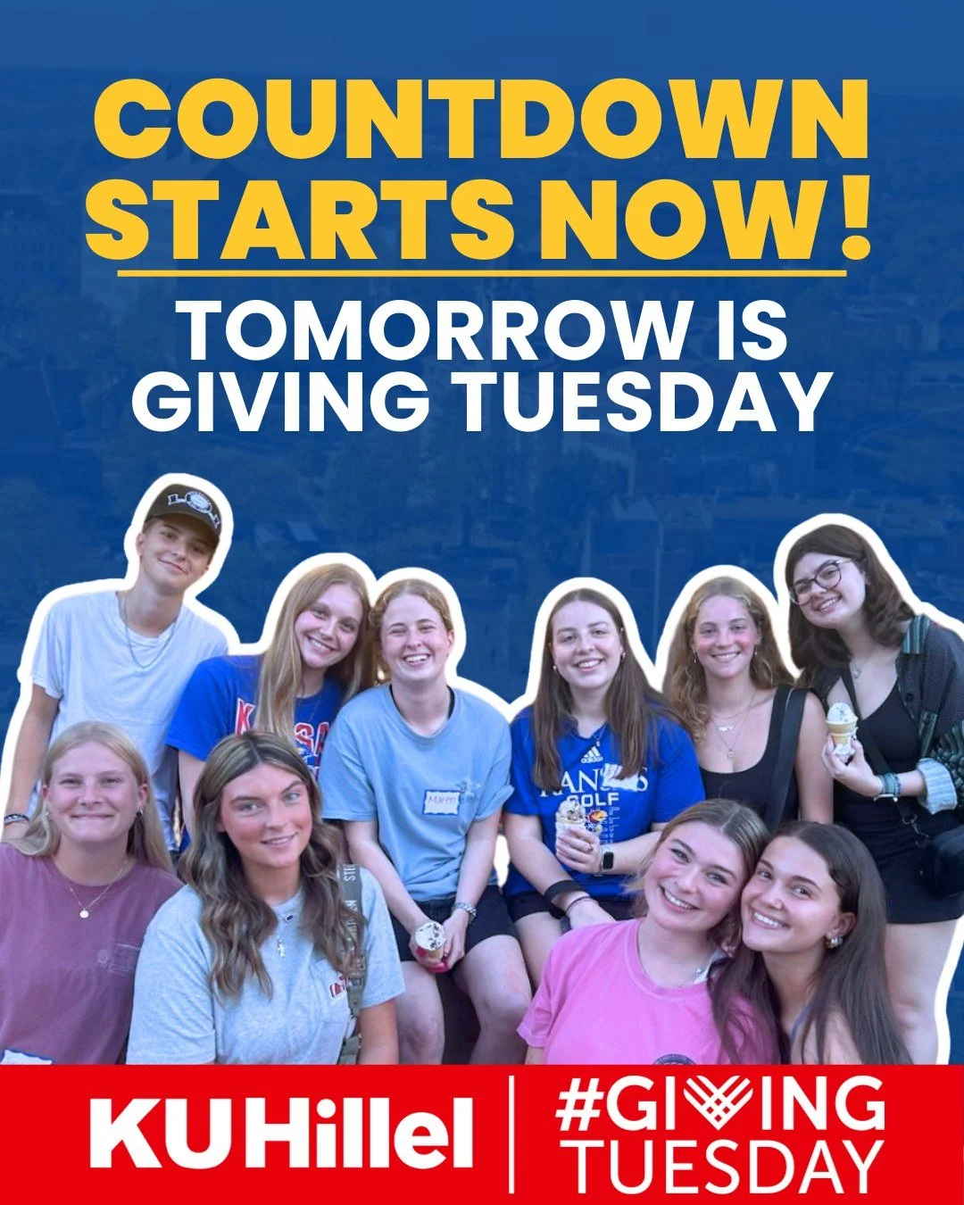 Tomorrow, on Giving Tuesday, you can give the gift of Jewish life for Jayhawks by helping us build a space on campus that makes them feel inspired, connected, and supported. That place is KU Hillel. 

Inside these walls, you&rsquo;ll find students do