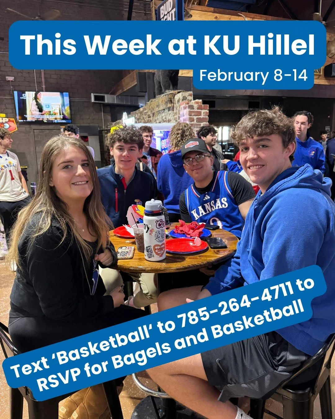 It's all about KU Basketball this week at KU Hillel! We are so excited for Bagels and Basketball this weekend that we are celebrating all week long! Make sure to text 'Basketball' to 785-264-4711 or use the link in our bio to reserve your spot to our