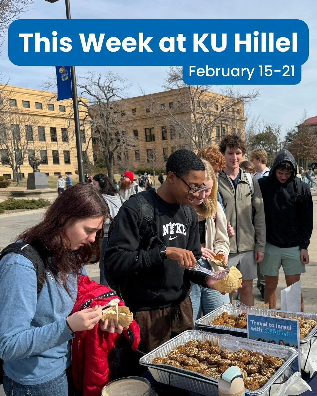 It's a busy week at KU Hillel and we are so excited to see you! Whether you're joining us for our highly anticipated Networking 101 event (respond 'Network' to this text), seeing us out on campus for Falafel on the Beach, or coming to the return of C