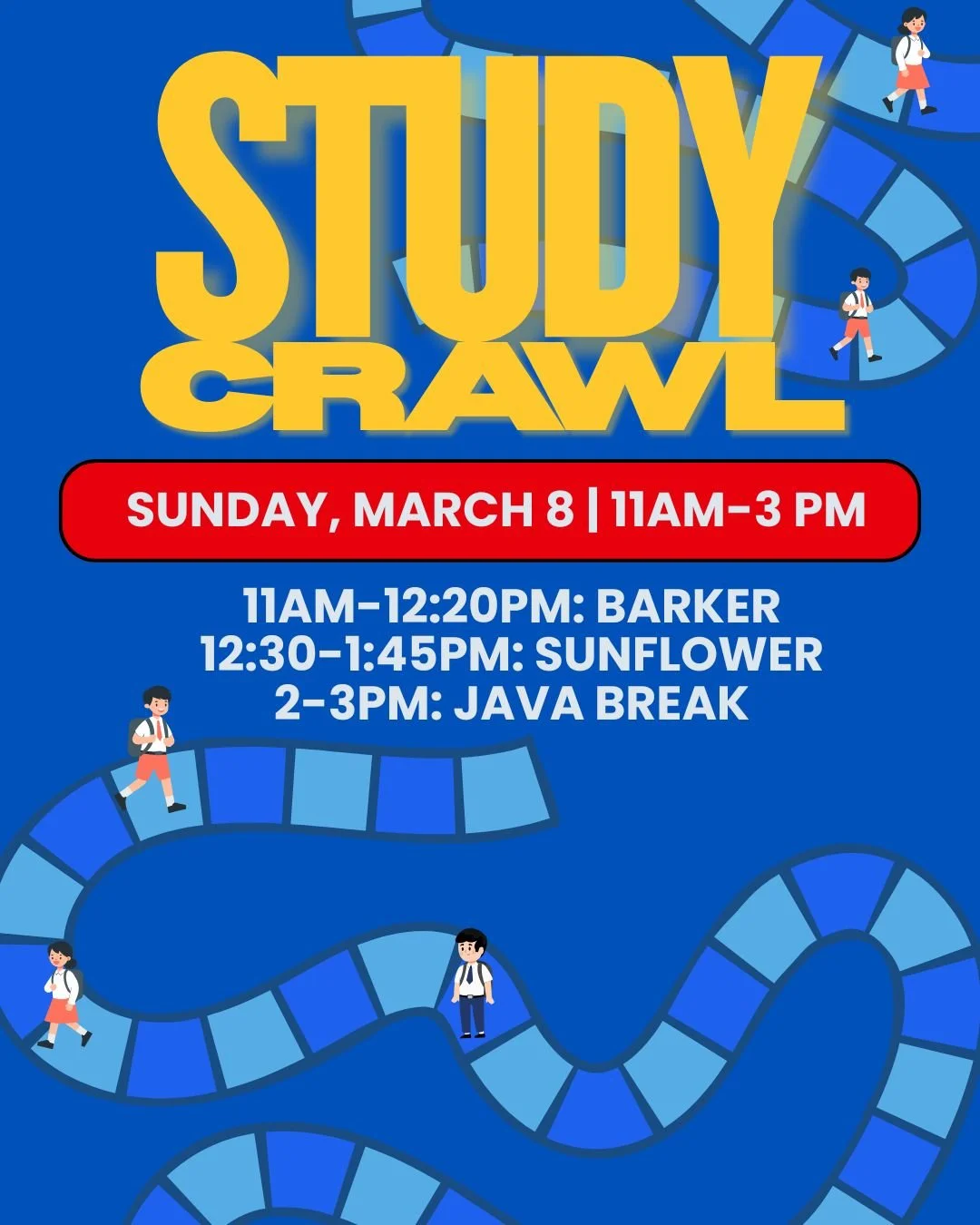 Calling all who will be studying for midterms, are lovers of local coffee shops, or just wanna hang out with friends! Introducing KU Hillel's first ever Study Crawl! Join us this Sunday as we study for midterms together while trying out three of Lawr