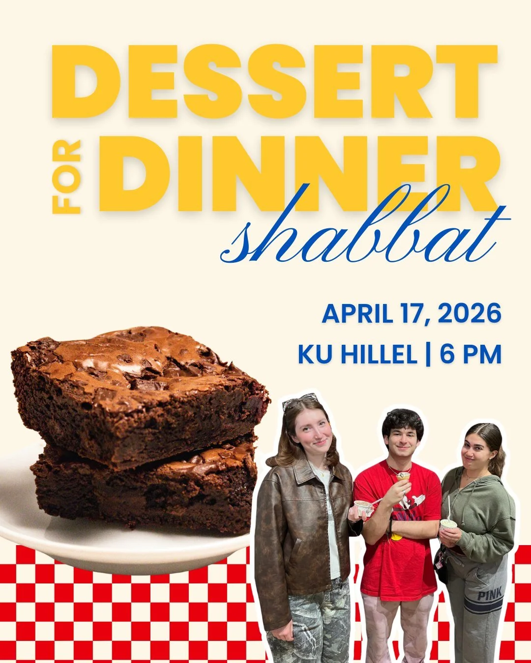 The best part of any dinner is dessert 🍰, so we&rsquo;re skipping straight to it this Shabbat! Join us this Friday at 6pm for all the sweetest treats 🍪