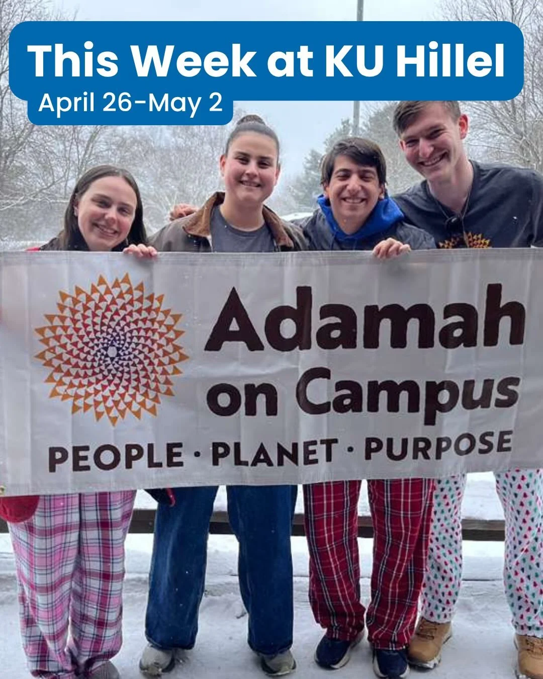 It&rsquo;s a busy week at KU Hillel and we&rsquo;re so excited to see you! Whether you&rsquo;re going to be joining us for pot planting and Noah Kahan with @kansasadamah , seeing us around campus, or senior sendoff Shabbat, there&rsquo;s something fo