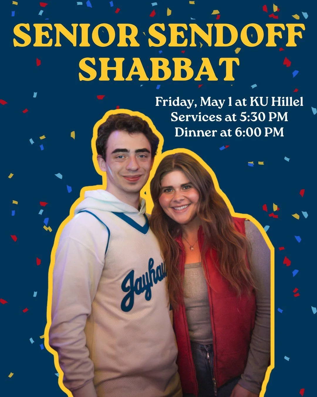 We are thrilled to invite everyone to join us for Senior Sendoff Shabbat this Friday, where we will honor of graduating seniors, hand out our Hillel senior superlatives, and reflect back on everyone's favorite Hillel memories! The more the merrier, s