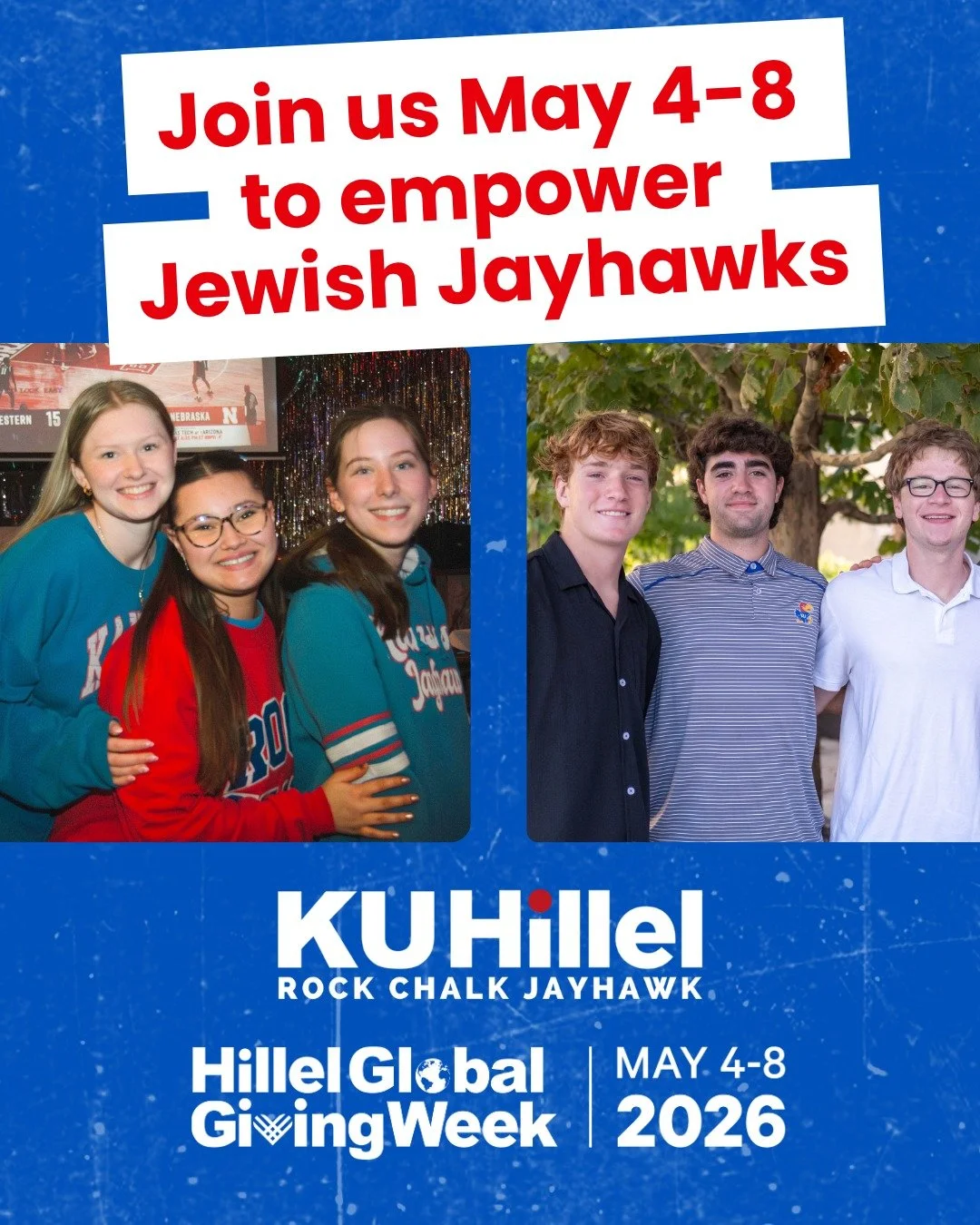 At KU Hillel, we strive to make sure our students feel supported, seen, and empowered every single day. From May 4&ndash;8, you can help us continue this mission during Hillel Global Giving Week. 💙

Want to make an impact without the extra emails? ?