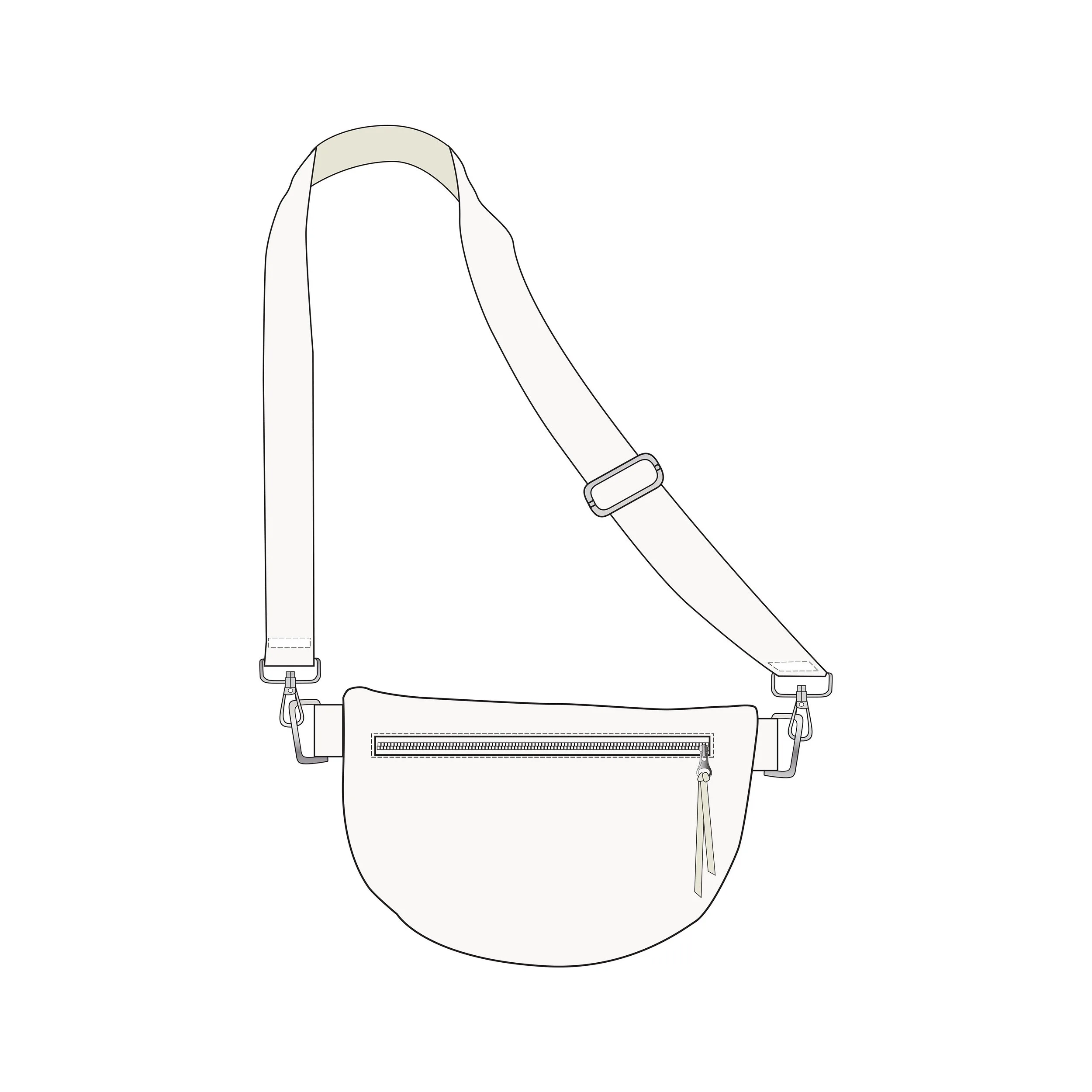 Outline drawing of a baby stroller with a canopy, handle, and wheels.