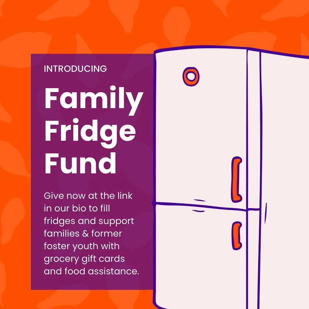 💜 Fill a fridge. Feed a family. Give hope. 

Many families and youth transitioning out of foster care are facing food insecurity and delays in federal benefits may create even greater gaps this November. 

Through the Family Fridge Fund, we&rsquo;re