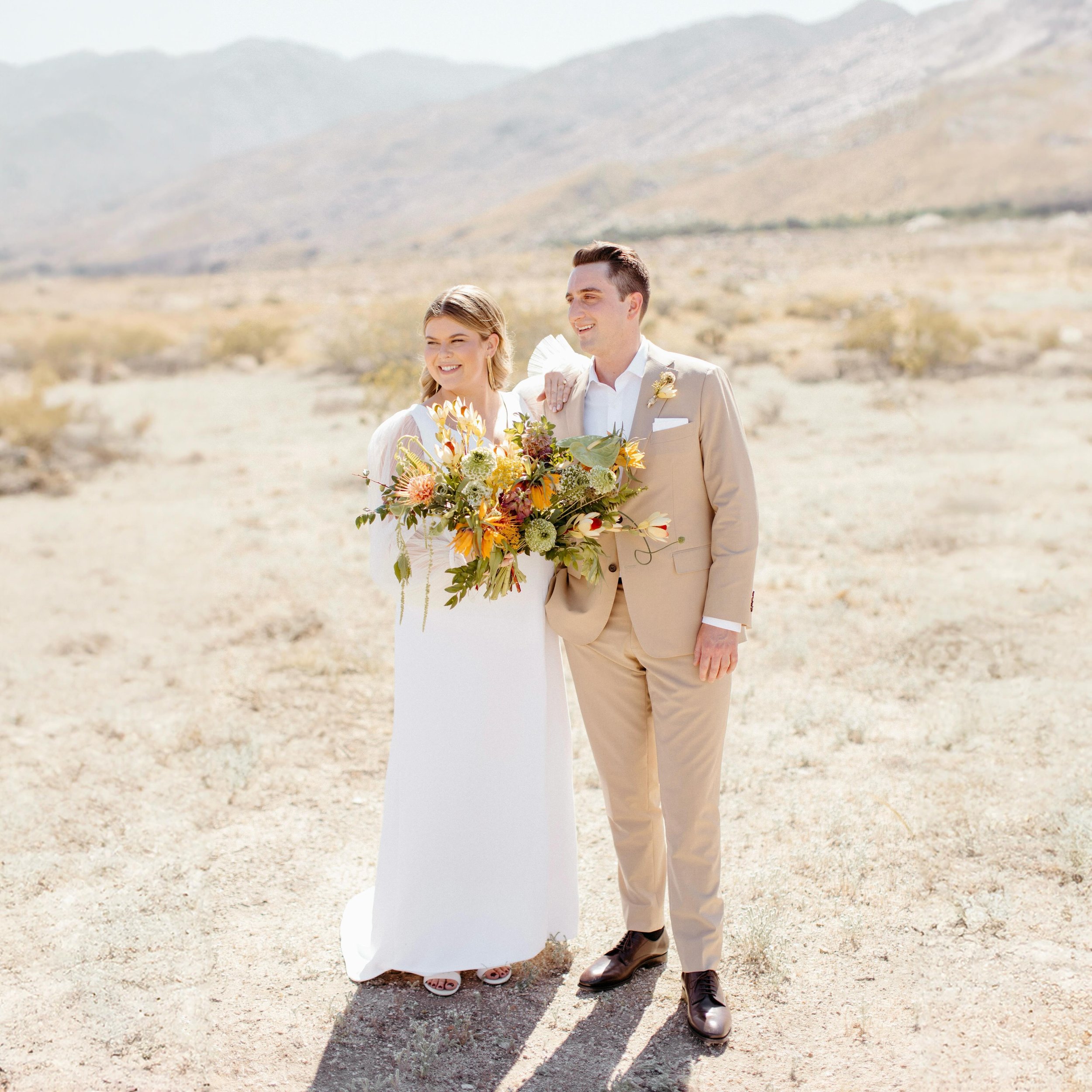 Alix and Andrew&rsquo;s gorgeously funky Palm Springs wedding is published on @brides! Link in our story to see why no one&rsquo;s surprised 😎