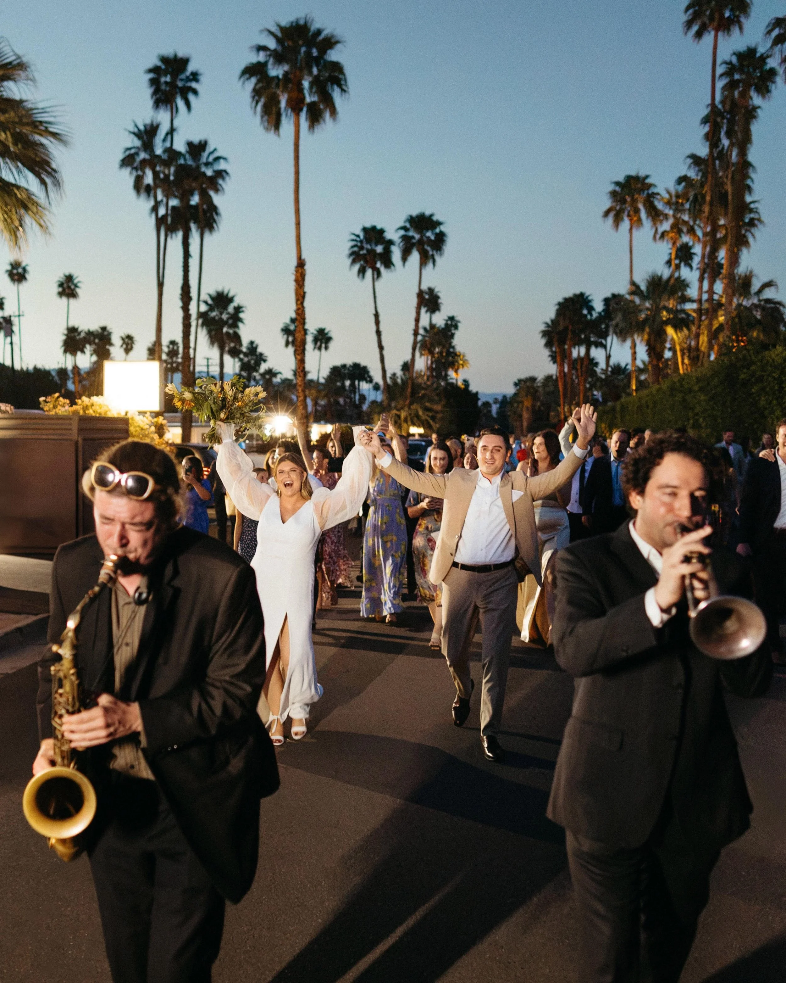 Palm Springs second line for Alix &amp; Andrew 🎺