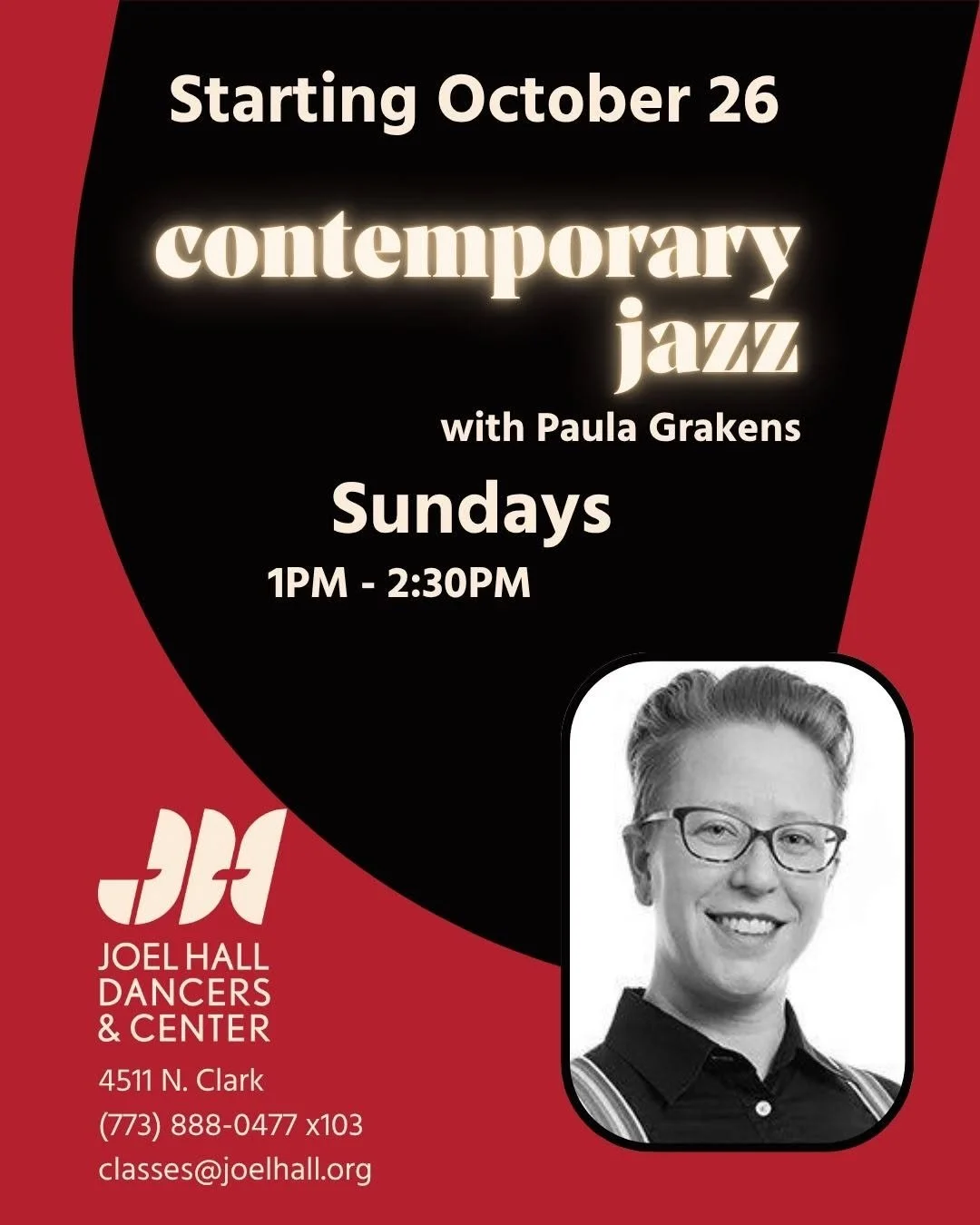 π£sunday SUNDAY Sunday: Paula's back leading β¨Contemporary Jazz β¨ at JHDC!
Join Paula at 1 PM for 90 minutes of fresh takes on Jazz. 
π Sundays, starting October 26
β° 1 PM - 2:30 PM
π 4511 N. Clark
π Register with our Link In Bio