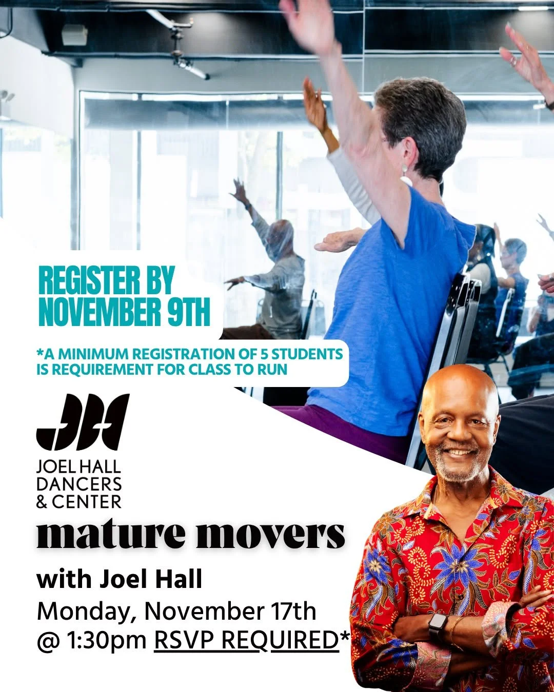 π£ We're never too old to learn, to adapt, to try something NEW!
We're bringing back β¨ Mature Movers β¨ in November! 
PLEASE REGISTER BEFORE NOVEMBER 9, so we can ensure we have a fun & healthy class of enthusiastic learners! 
π November 17
β°