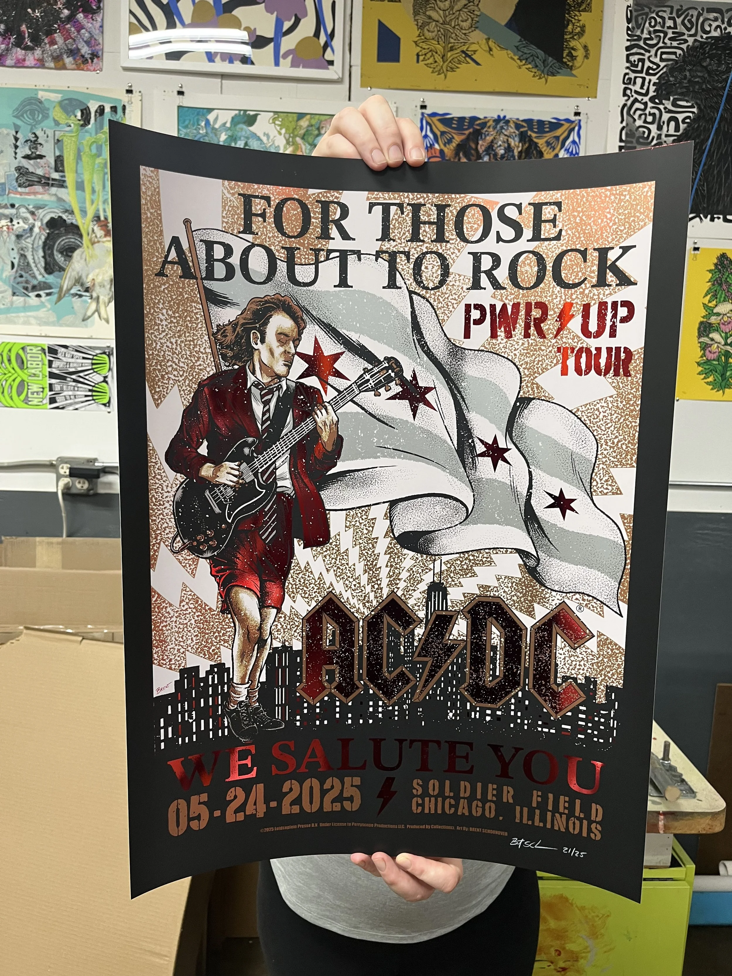 AC/DC 05.24.25 Soldier Field Red Foil Artist Proof Poster Variant (Copy)