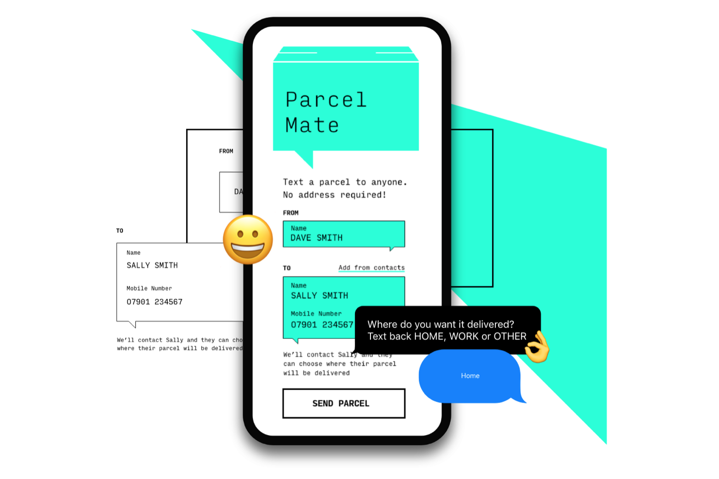 Text a parcel concept.