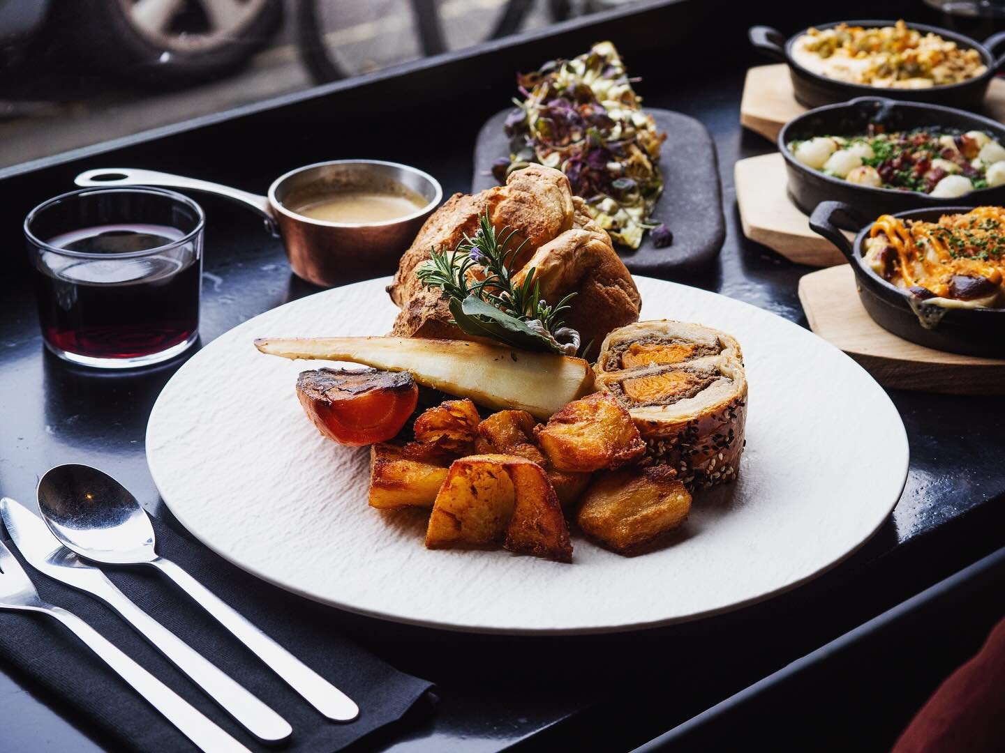 Have you heard about our Sunday Roast yet? Our wonderful creative Pablo came along with his lovely lady to try out our 12hr Slow Roast Szechuan Pork Belly &amp; our Vegan Roasted Squash Wellington with all the trimmings and all the sides of course. H
