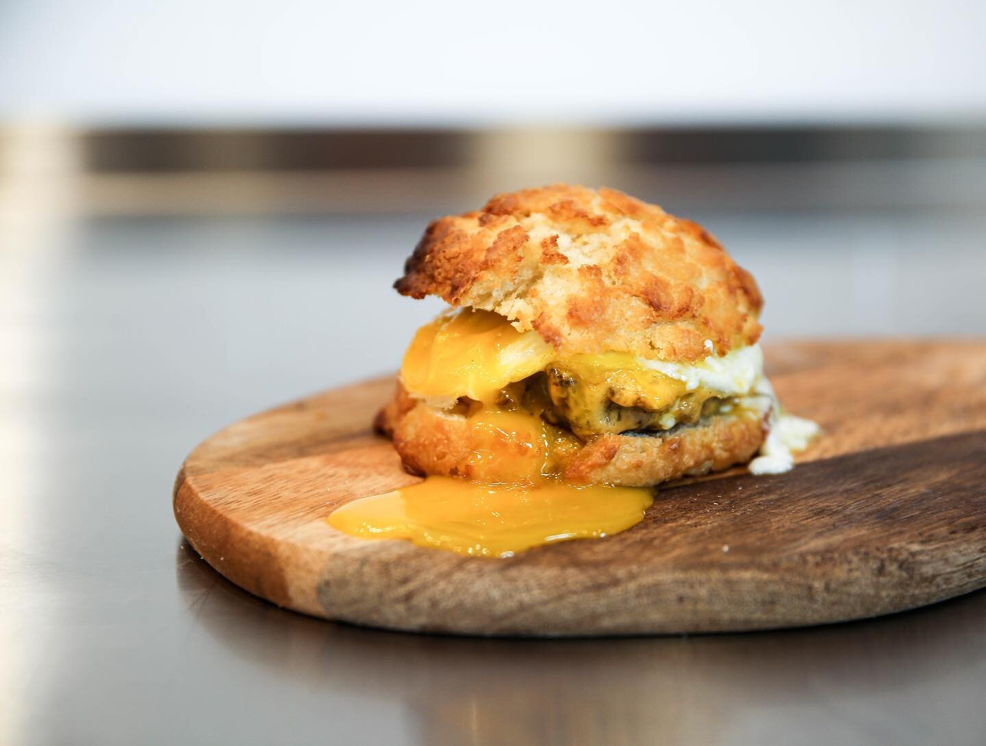 Anytime can be breakfast time - that&rsquo;s why we serve up our breakfast sandwich all day long. 

Breakfast sausage &bull; wood-fired egg &bull; cheddar &bull; house biscuit

#chopshopparkcity #breakfastsandwich #parkcity #butchersofinstagram