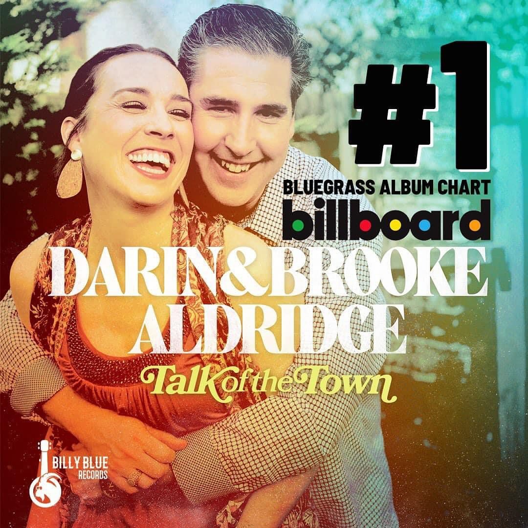 YALL!!! My friends @darinandbrookealdridge have just scored their first EVER Billboard #1 Bluegrass album (in the first week of its release!) with their newest record &ldquo;Talk of the Town&rdquo;!! I am so proud to have a song on the record (&ldquo