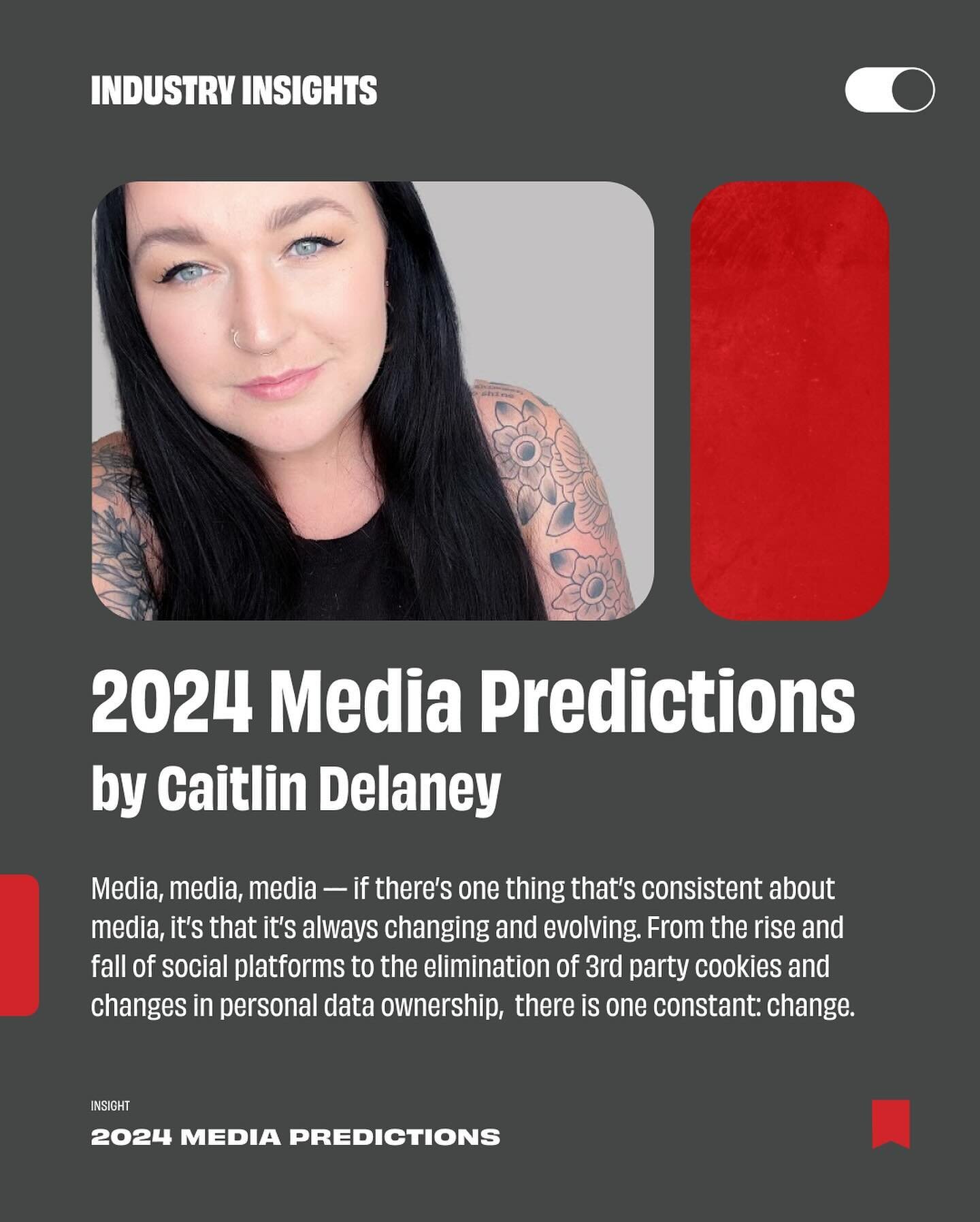 2024 Media predictions by our in-house expert, @caitlin_delano 🔮. Swipe through for industry insights ✍

#cutwateragency 
#industryinsights