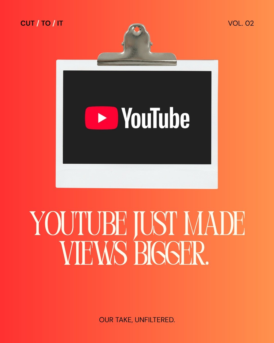 YouTube just changed what counts as a view. 🖥

A view now counts the moment a video starts playing. So yes, those numbers are about to look a little better.

But did people stay? Did they engage? Did it move anything?

Bigger numbers don&rsquo;t alw