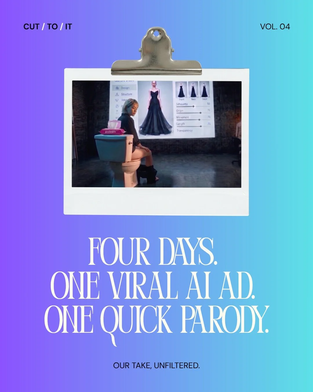 OpenAI's Astra ad hit 100M+ views and real backlash. Not long after, Goodwipes turned it into "Asstra," same setup, different room, made in four days flat.

This isn't about who made the funnier ad. It's about turnaround time. Most brands d