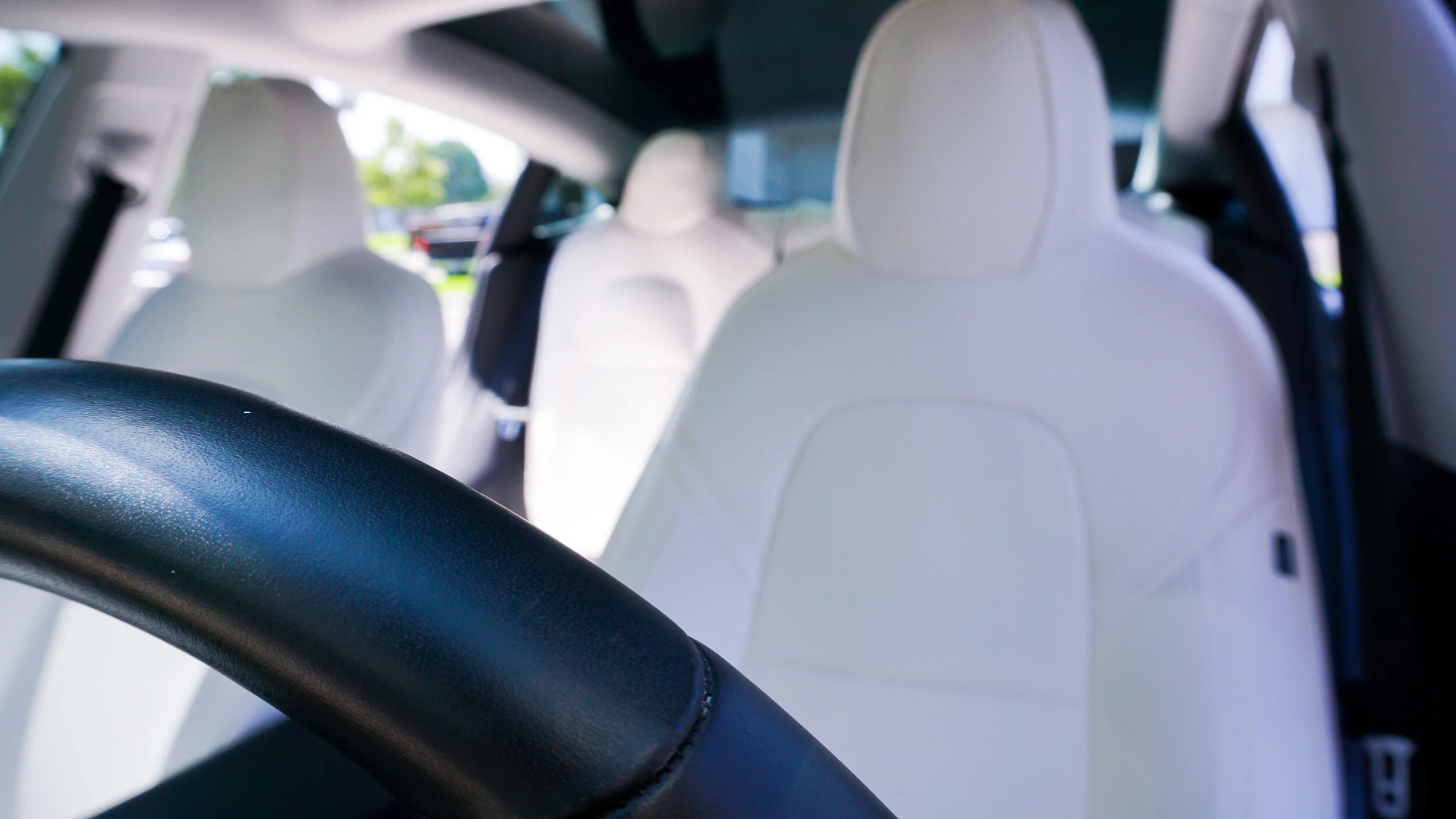 Tesla top white seats