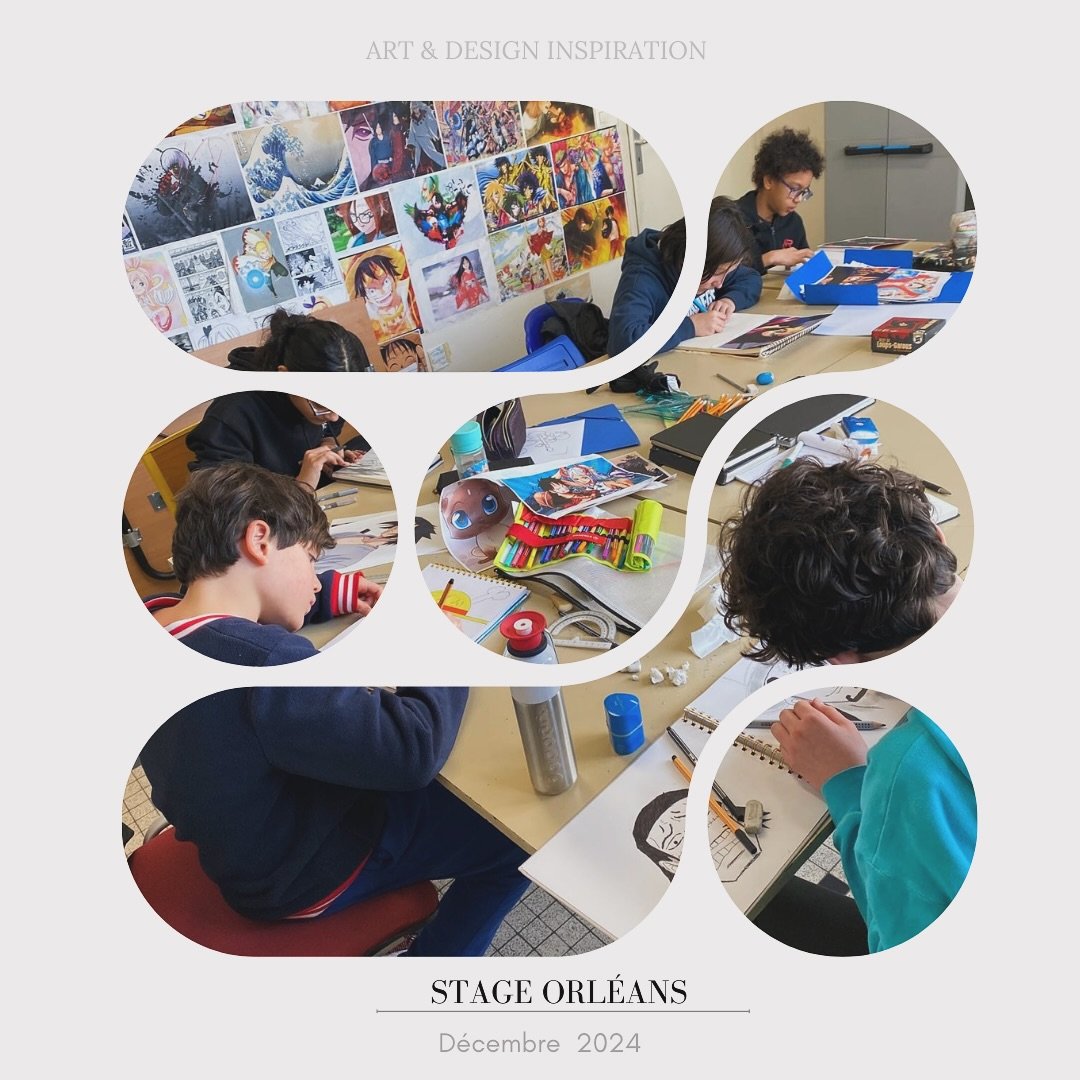 Stage de dessin au c&oelig;ur d&rsquo;Orl&eacute;ans pendant les vacances de No&euml;l 2024, avec la participation exceptionnelle de deux jeunes artistes venus des Pays-Bas pour explorer et enrichir notre atelier &agrave; Orl&eacute;ans.